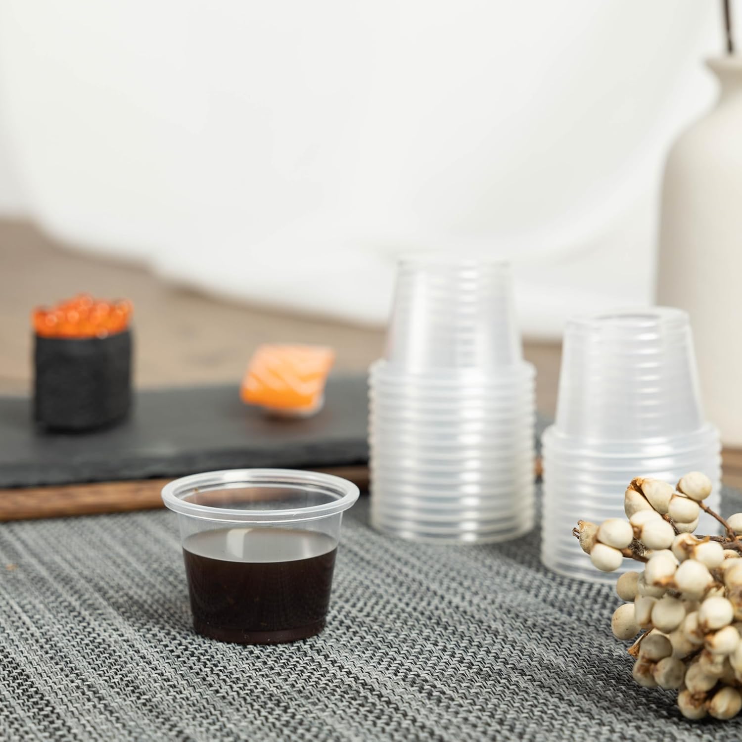 Disposable Plastic Port Cups, Small Mini Sauce Cups for Port