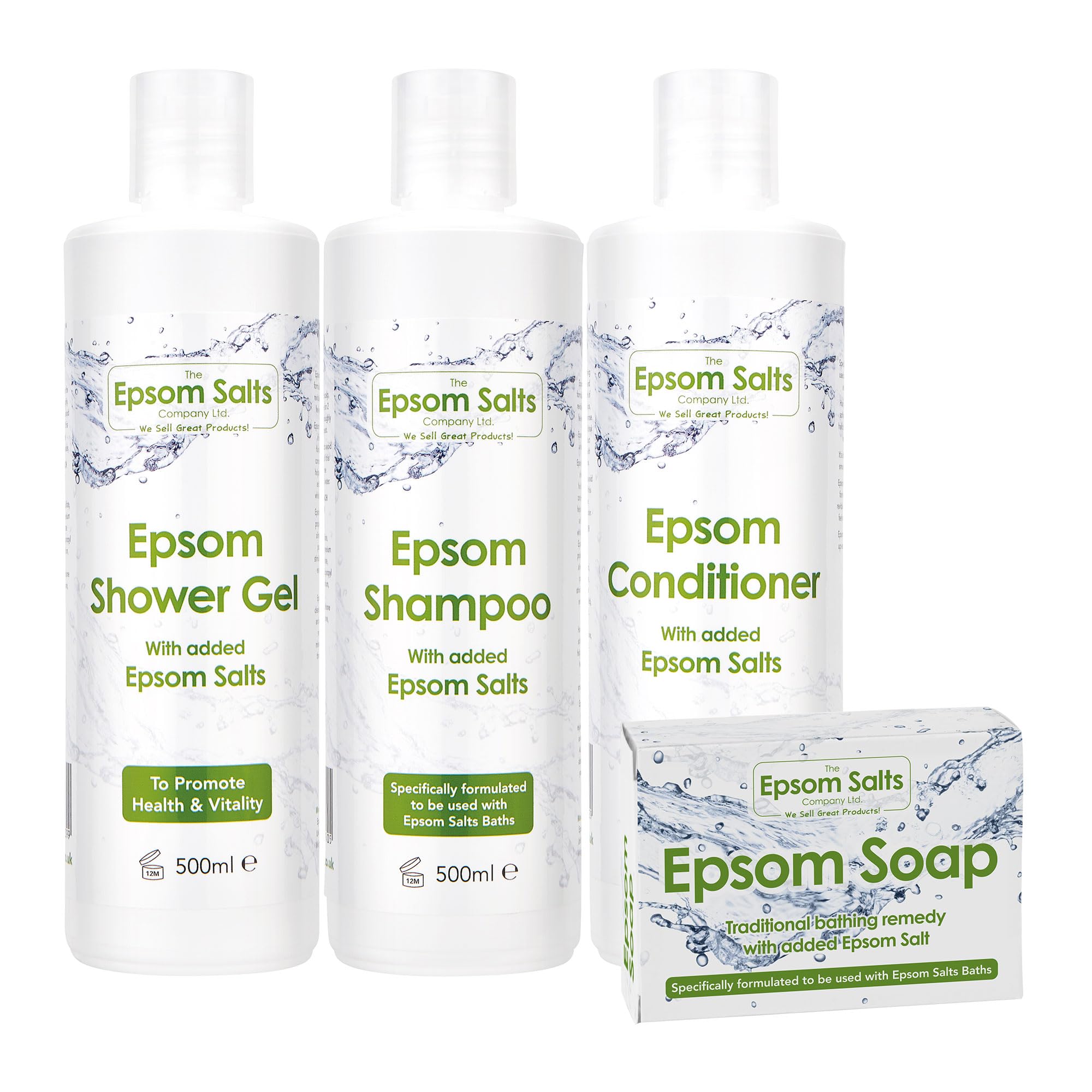 Epsom Shampoo, Conditioner, Shower Gel & Soap - Free Next Day Delivery