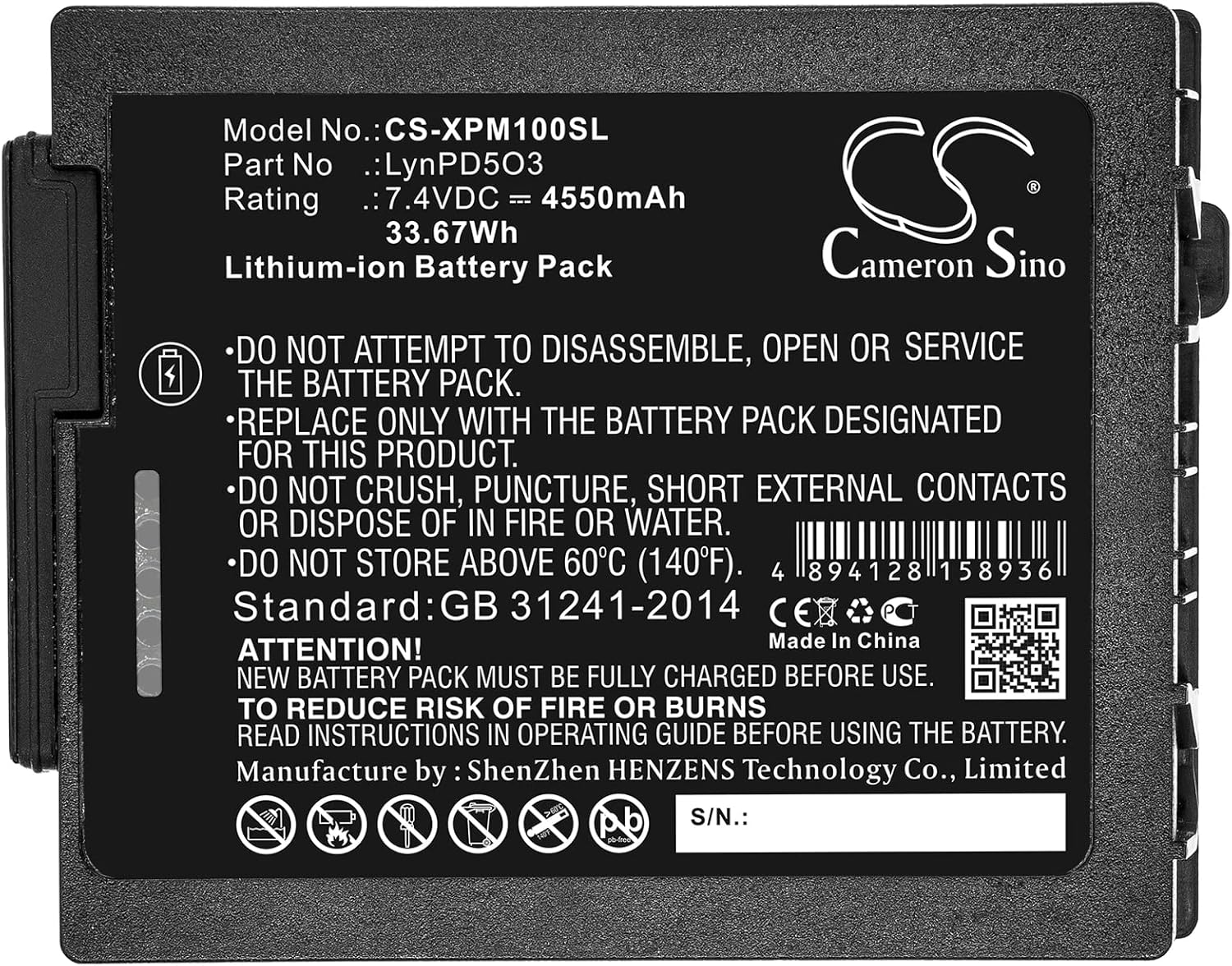4550mAh/7.4V 交換用バッテリー Xplore 0B23-01H4000E、LynPD5O3、XLBM1、P/N:01H4