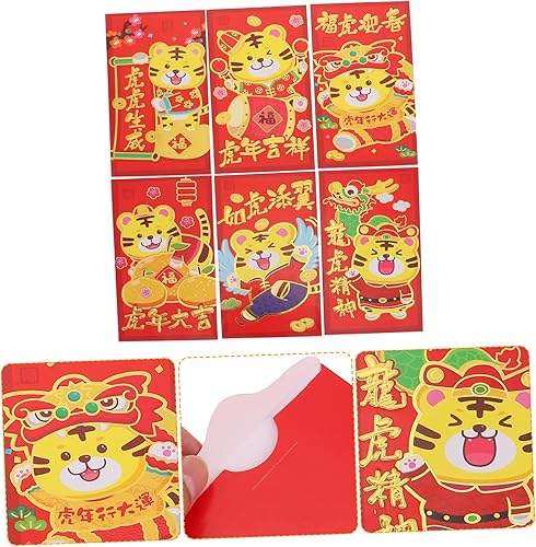 Miniatura 8 de BESTOYARD 108 unids tarjeta de regalo estilo chino tarjeta bolsillo suerte dinero bolsillo estilo chino rojo suerte año nuevo rojo sobre de regalo