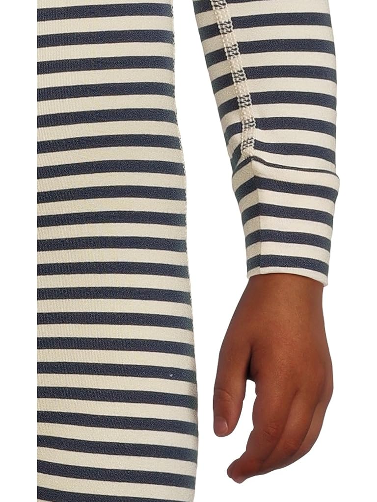 Navy Hanna Andersson Striped 2-Way Zip Sleeper in HannaSoft™ (Infant/Toddler)