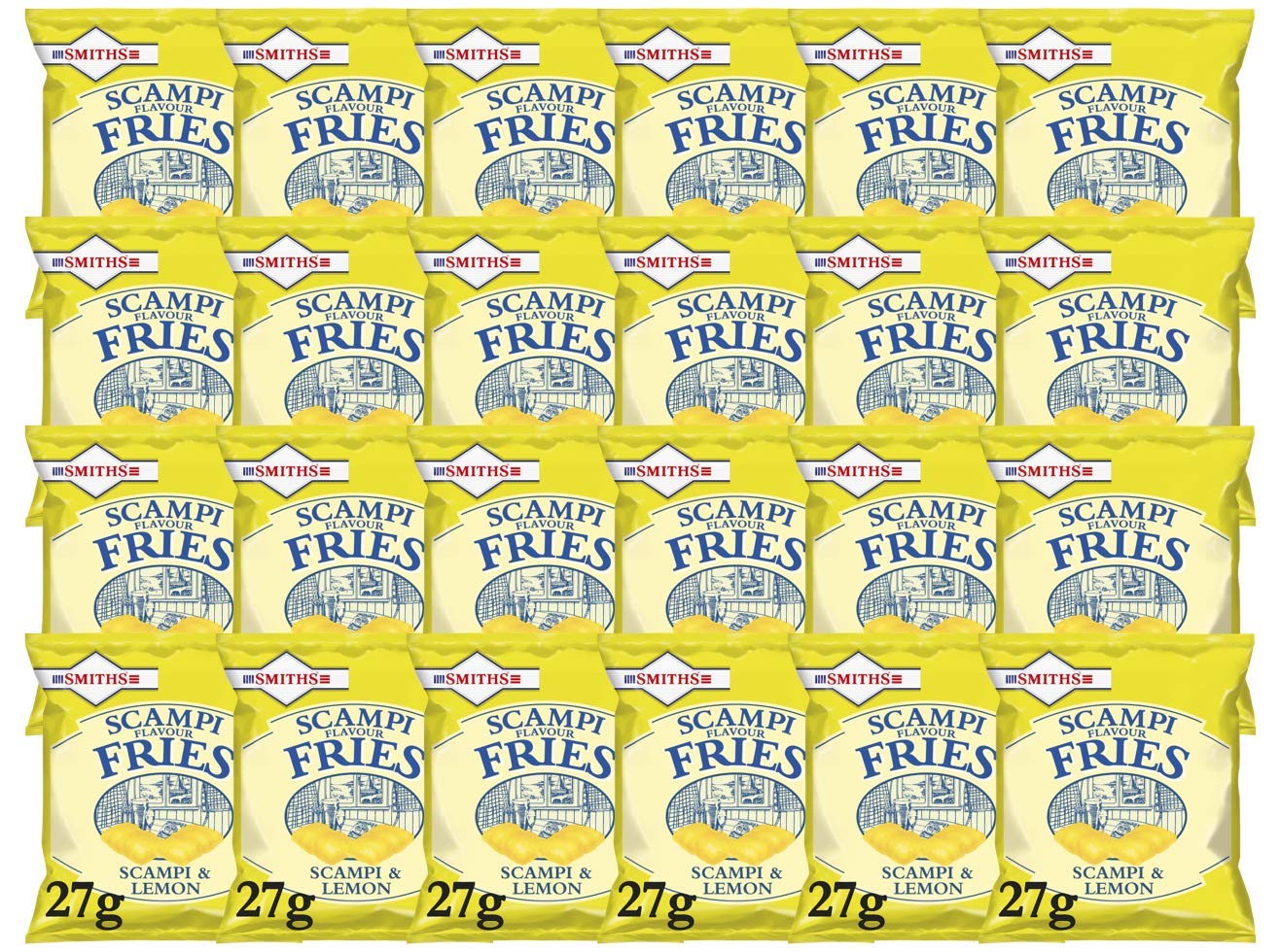 Smith's Savoury Snacks Scampi and lemon Fries Carded Pub Favourites Snacks, 27 g (Pack of 24)’