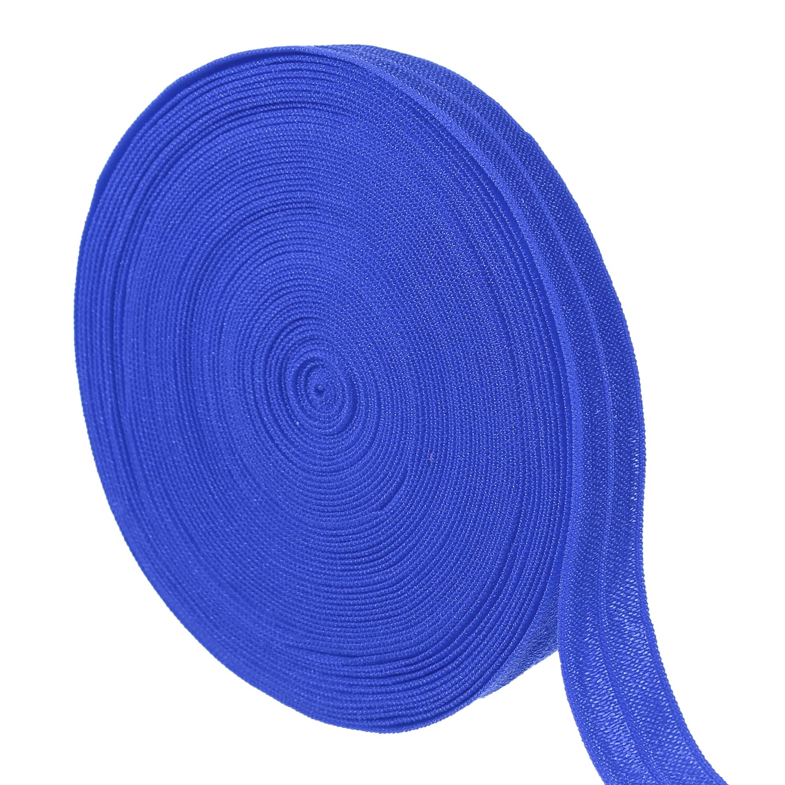 sourcing map 10 Yards Fold Over Elastic Stretch Ribbon Strap, 1-1/2 Inch Wide Folded Edge Elastic Webbing for Hair Ties Headbands DIY Craft Waistband Pants Clothes, Dark Blue