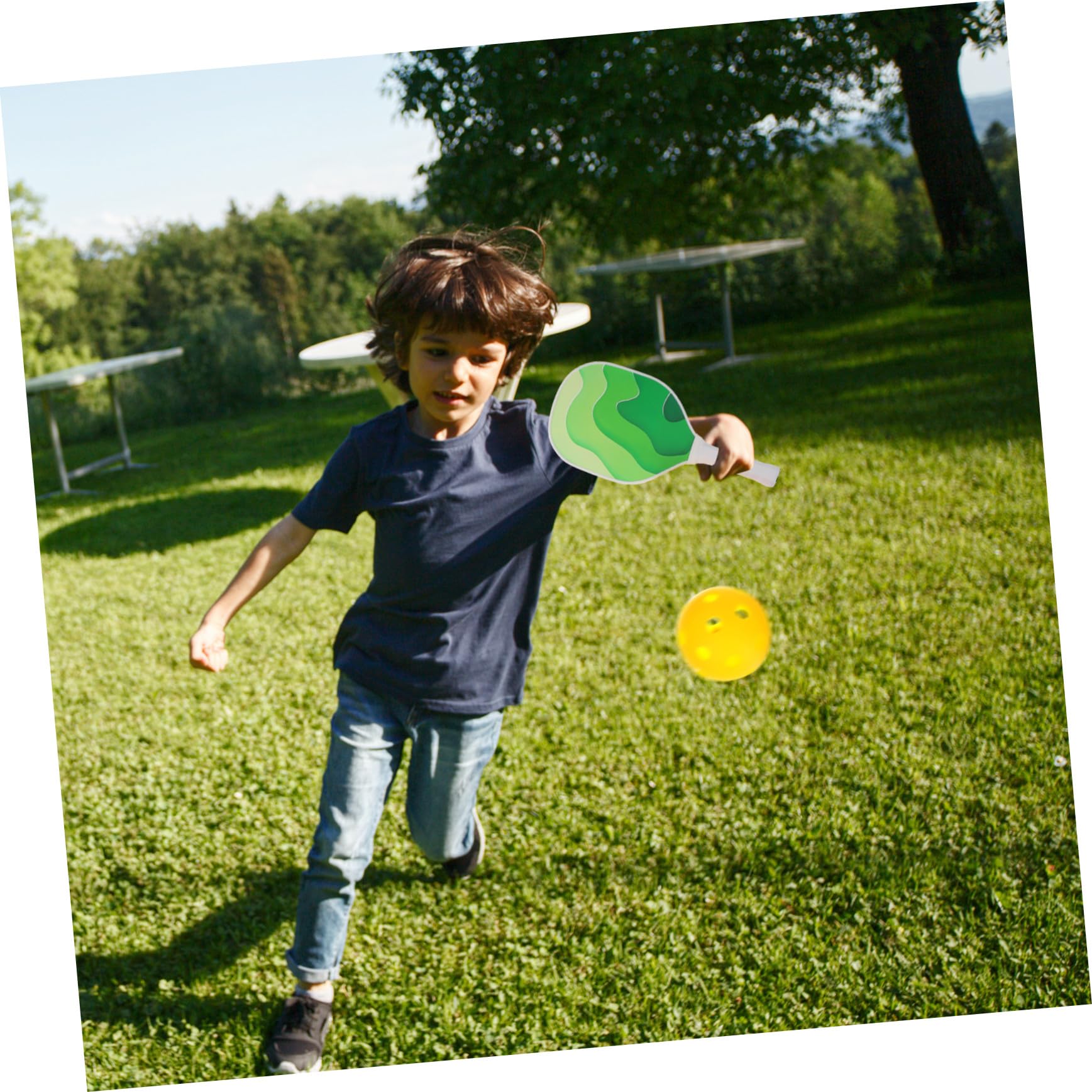 TOYANDONA Racchetta da Pickleball in Fibra Leggera con Cuscini Antiabrasione Set di Racchette per Allenamento e Gioco all Aperto Chiuso per Principianti e Famiglie