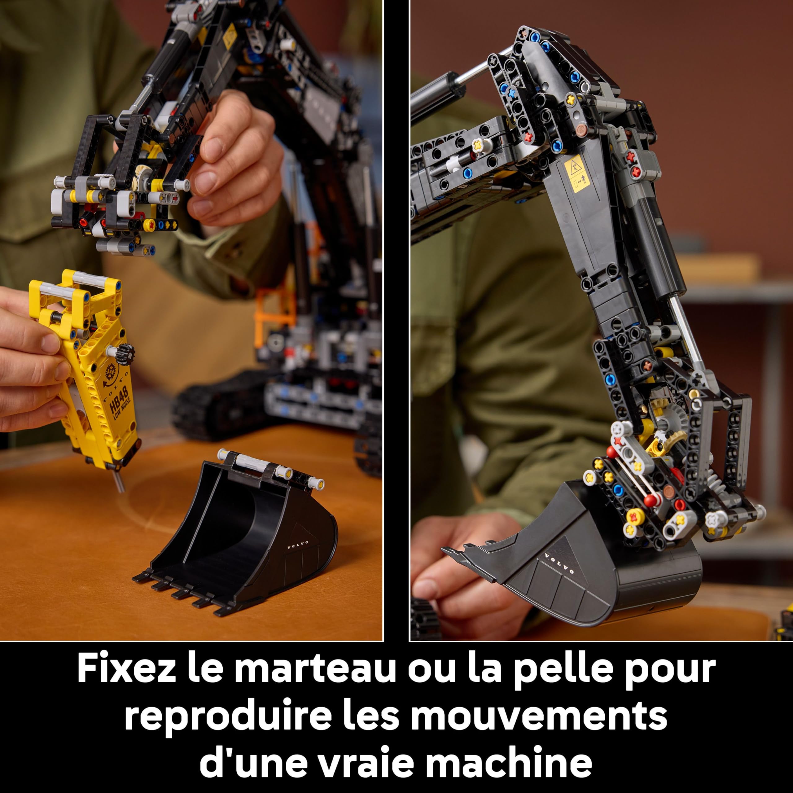 LEGO Technic Pelleteuse Volvo EC500 Hybride - Maquette pour Adulte de Véhicule de Construction Motorisé - Bras Articulé & Chenilles Mobiles - Marteau & Pelle - Cadeau Original 42215