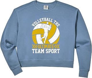 Womens Volleyball The Team Sport Athlete Comfort Colors Crop Sweatshirt