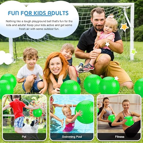 Miniatura 7 de Hanaive 6 pelotas inflables de goma de 10 pulgadas con bomba y bolsa de almacenamiento, bolas de dodgeball hinchables para niños y adultos, deportes