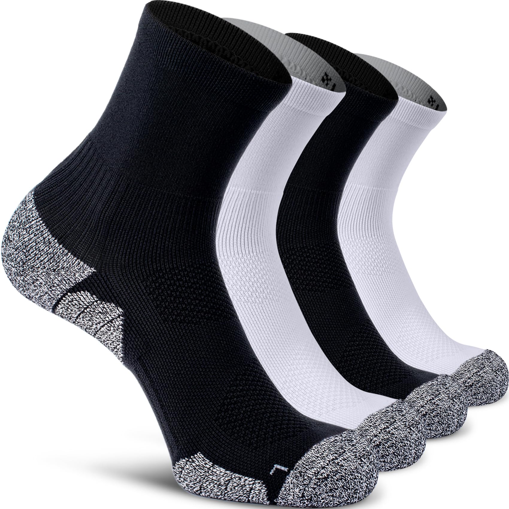 CWVLC Compression Athletic Quarter Socks Cushioned for Men Women