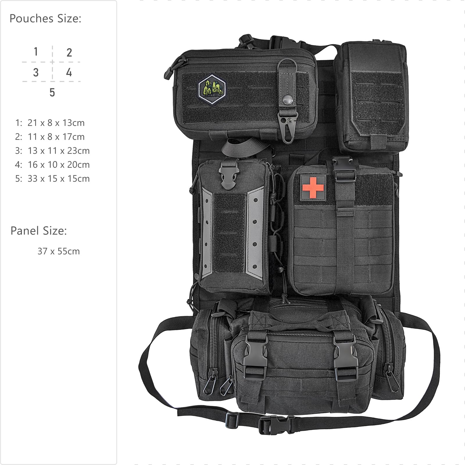 Tactical Car Seat Organiser Molle Auto Organizer Sitz System Back (Style H)