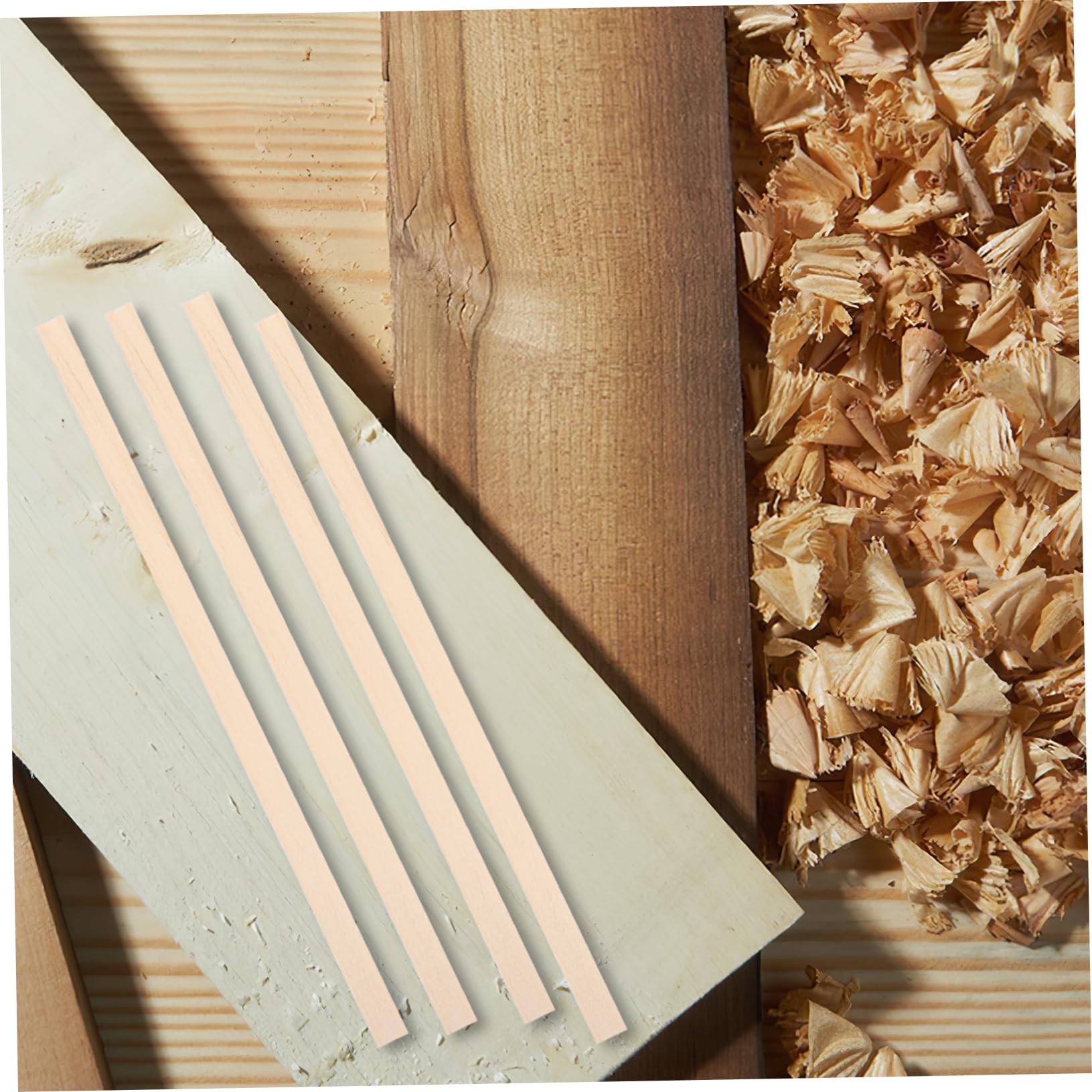 IMIKEYA 60 Stück Selbstgemacht Holzstäbe 25x1 Cm aus Flexiblem Splitterfreiem Holz für Bastelarbeiten und Miniaturhäuser Modellbau