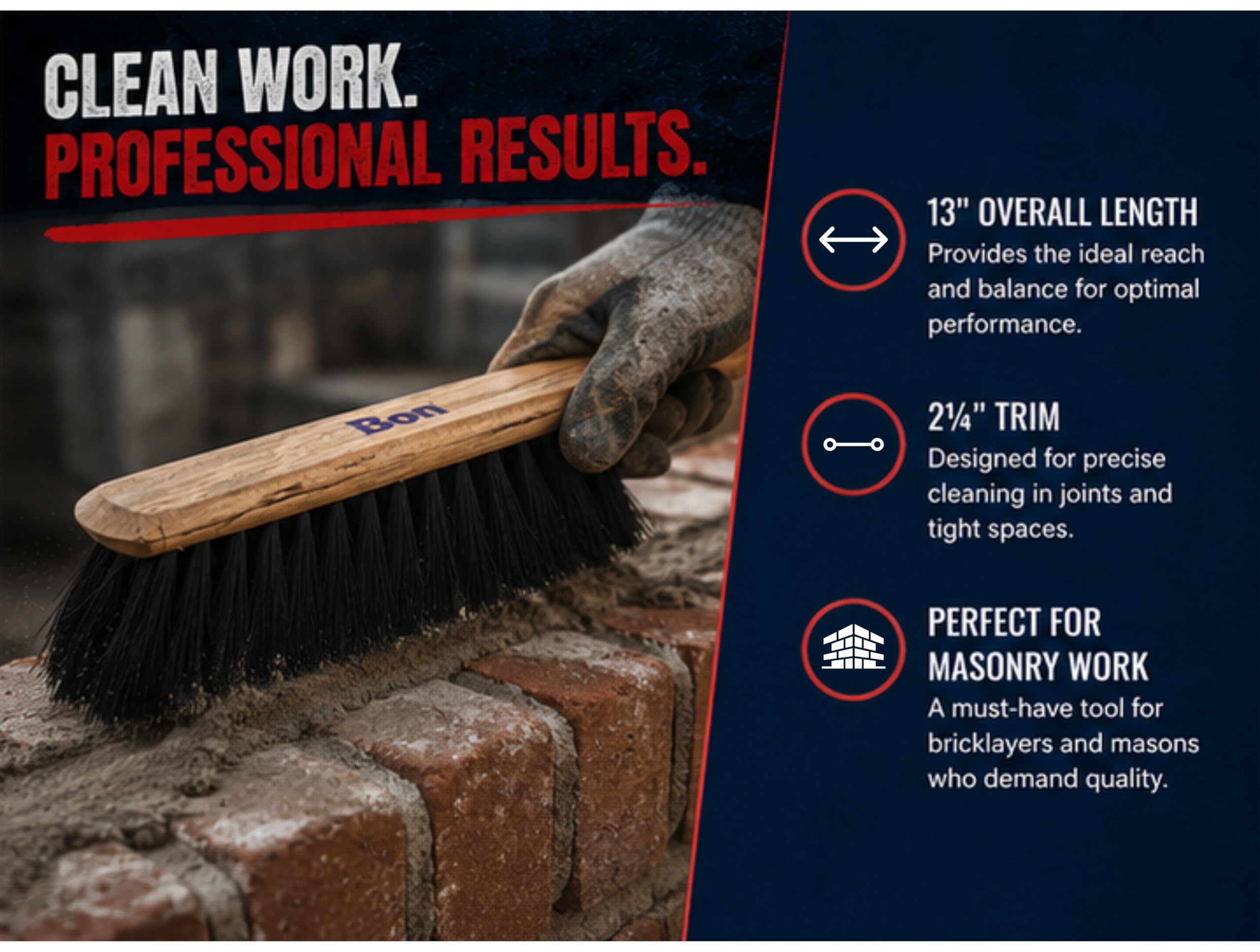 Bon Tool Bricklayer's Brush - Masonry Tools -5