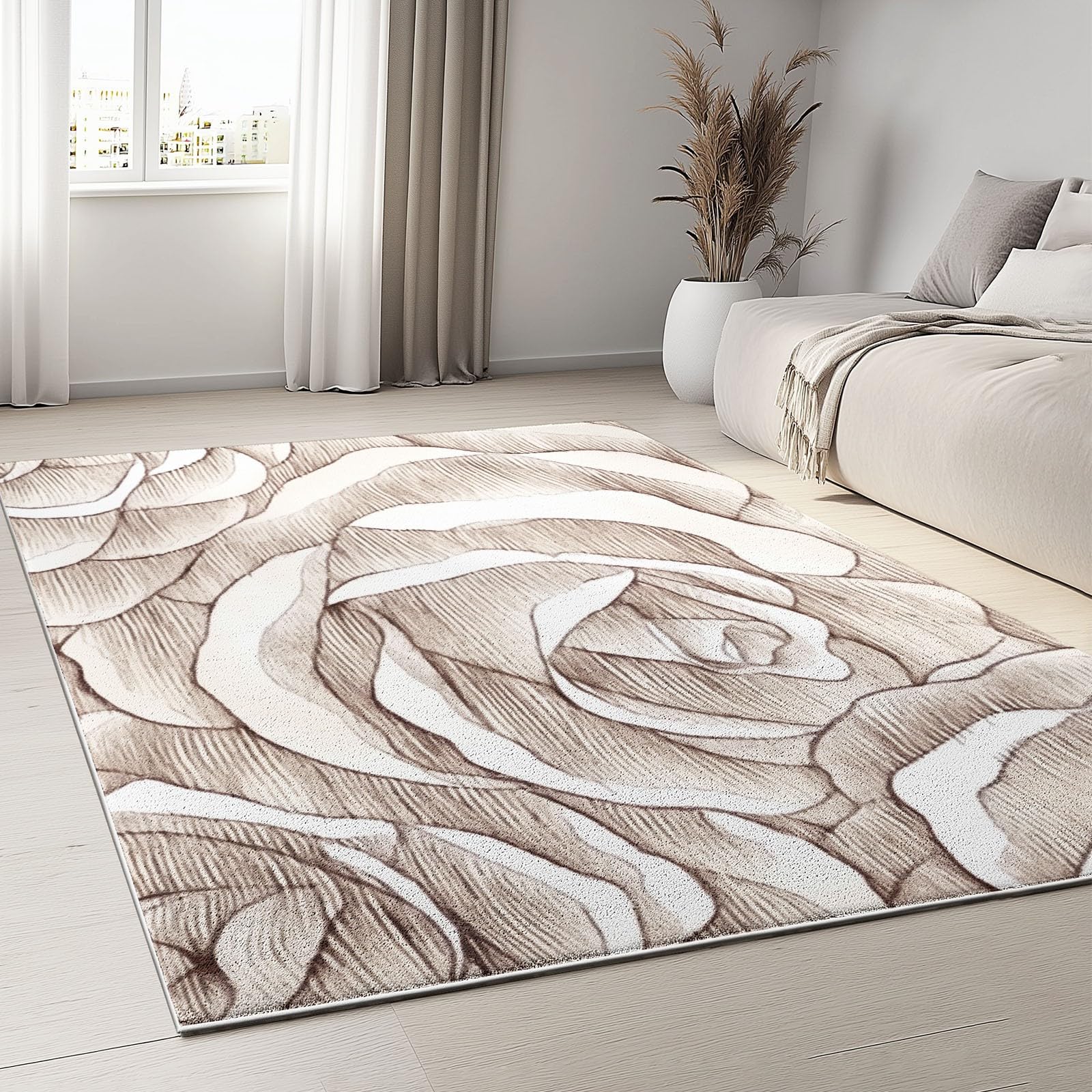 Dywany do salonu 80 x 150 cm 3D płatki róży dywan z krótkim włosiem dywan salon duża mata antypoślizgowa do sypialni jadalni sypialni szary