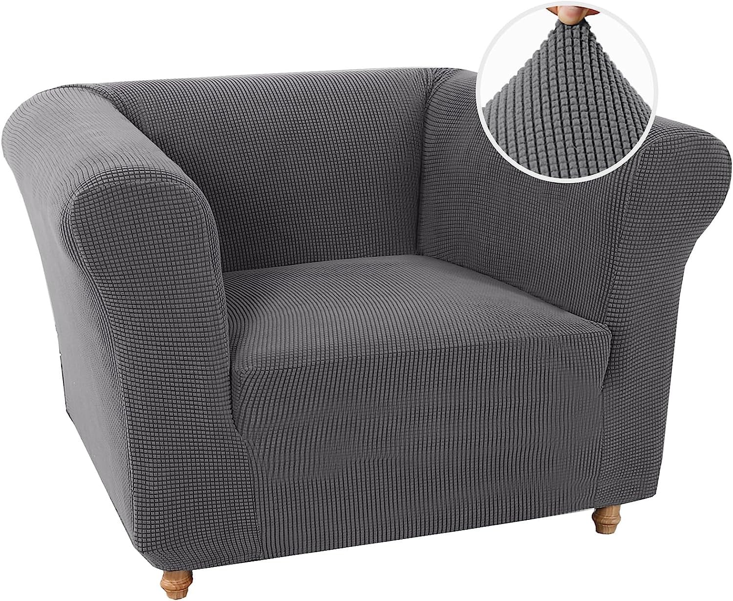 Wjhdwyd Grigio Chesterfield Stretch Sofa Cover Non-Slip Stain Resistant Stretch Sofa Slipcover 3 Seater Sofa Cover With Armrests Super Soft Fabric(,1 Posto)