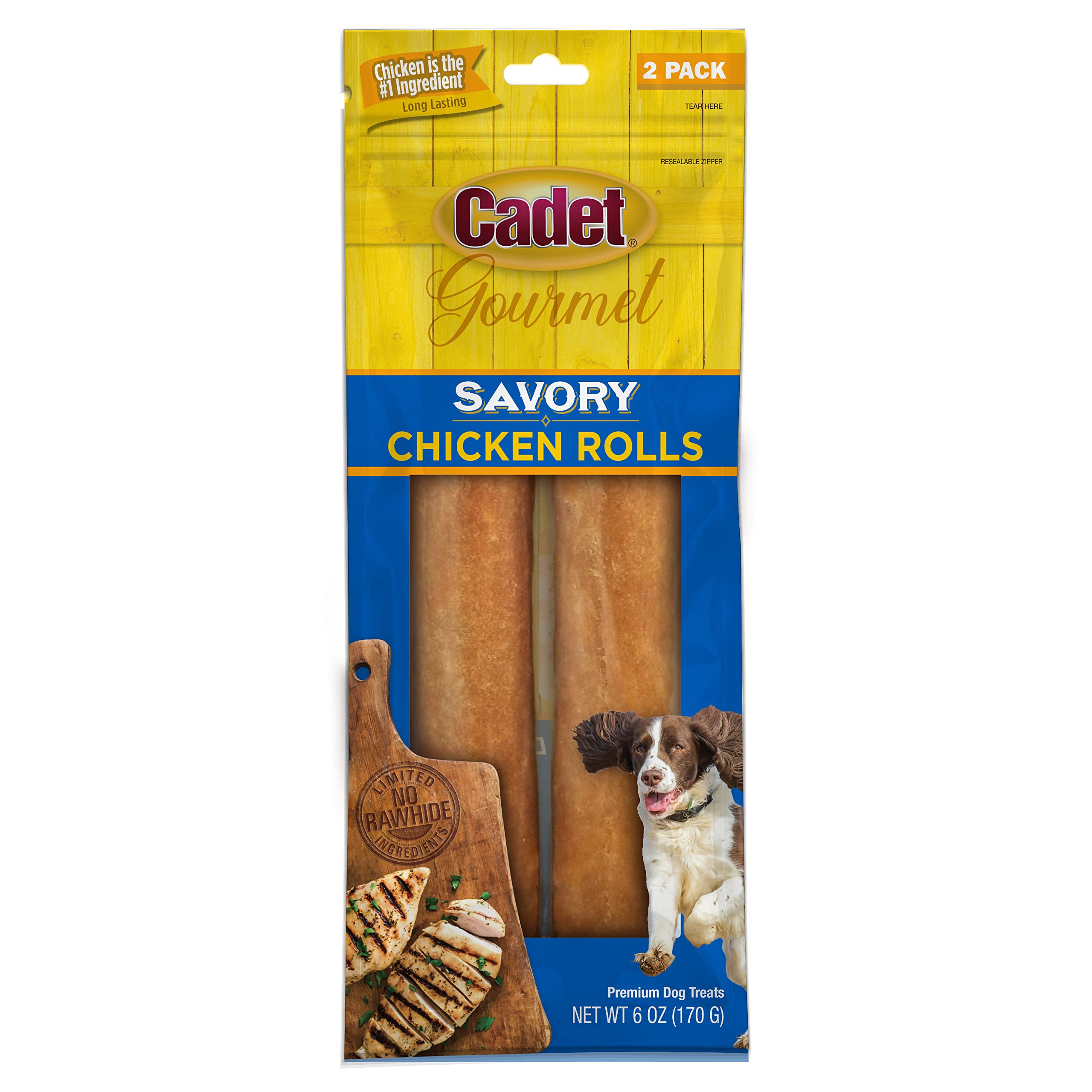 CadetGourmet Savory Chicken Rolls Rawhide Alternative Savory Rolls 6 oz.