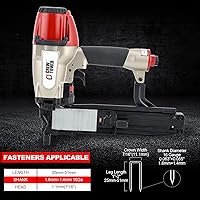 Vista 2 de Engrapadora neumática, calibre 16, 7/16 pulgadas, corona media, pistola de grapas de aire para vallas, revestimiento de vinilo, muebles, palés