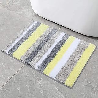 Amazon Com Lochas Luxury Bathroom Rug Shaggy Bath Mat 24 X 36 Inch Washable Non Slip Bath Rugs For Bathroom Shower Soft Plush Chenille Absorbent Carpets Mats Gray Home Kitchen
