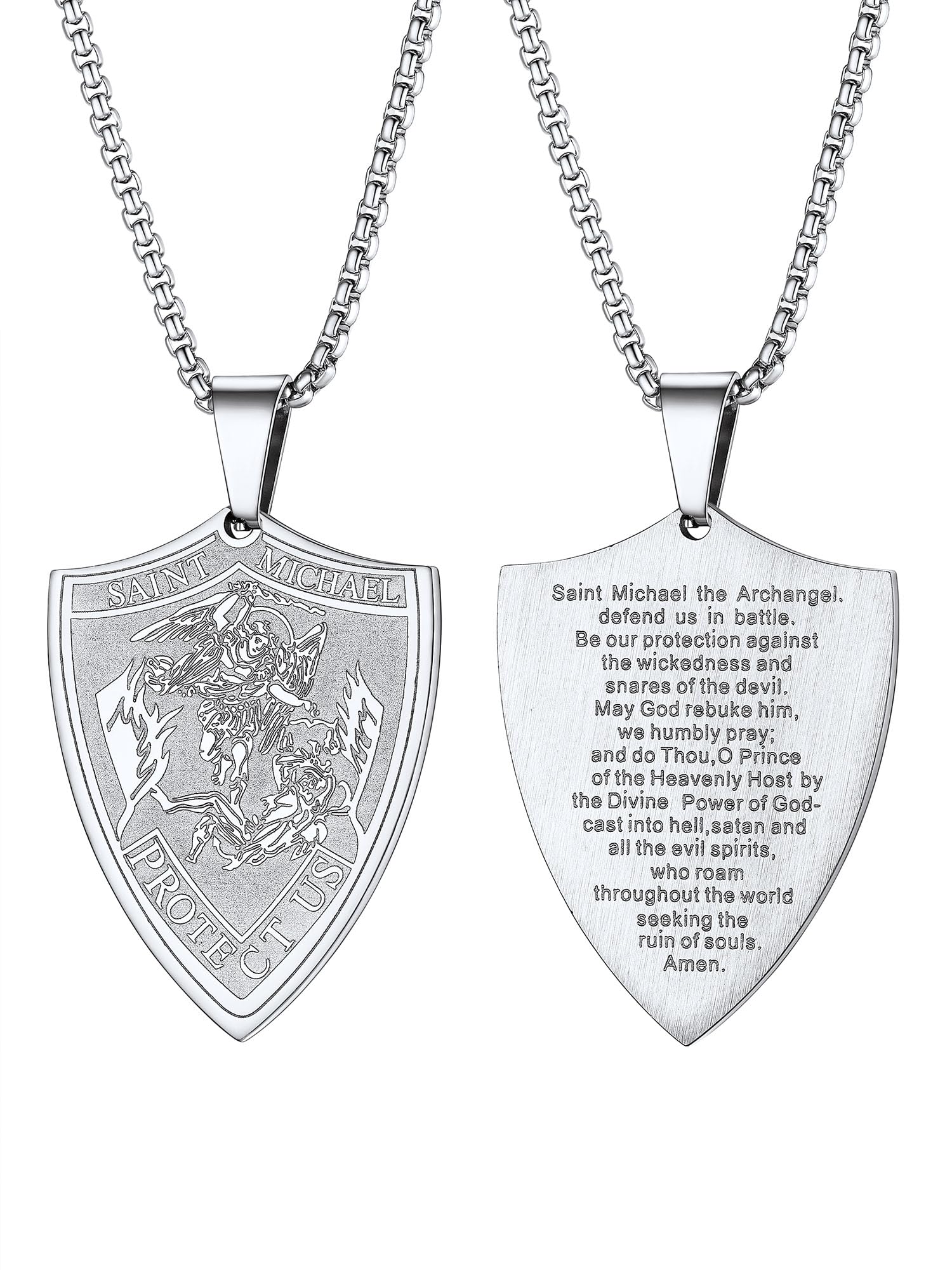 PROSTEEL St Christopher/St Benedict/St Michael Pendant Necklace for Men