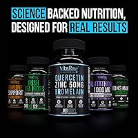 Vista 9 de Cápsulas de quercetina con bromelina de 500 mg, apoya la respuesta inmunológica, la comodidad de las articulaciones y el bienestar general