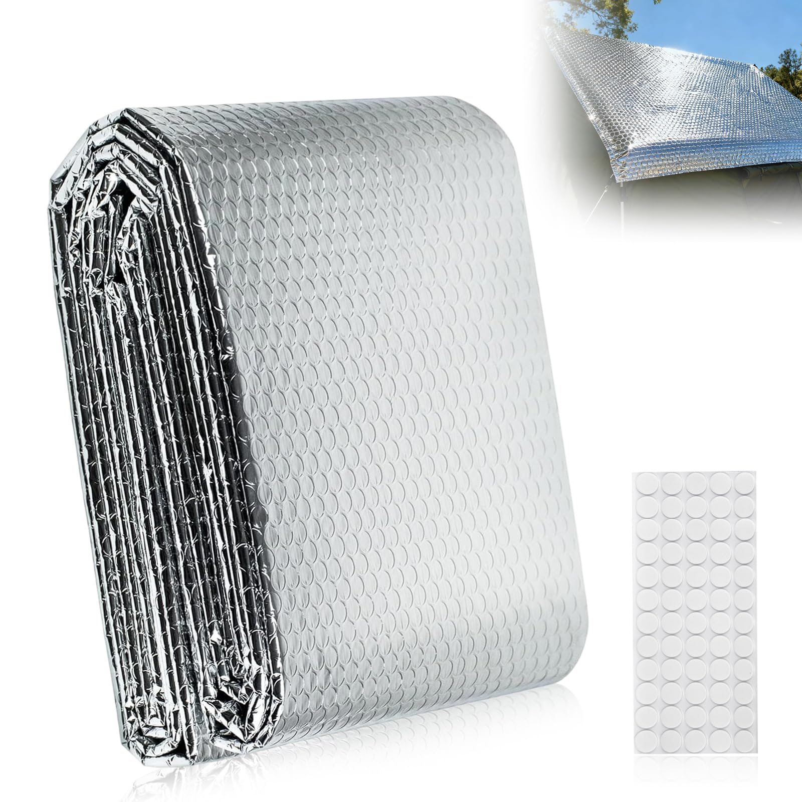 Heizkörper Reflexionsfolie, 5mx60cm Isolierfolie Dämmfolie Isolierung Hinter Heizkörper Heizkörperfolie Alu-Luftpolsterfolie Heizungsfolie für Fahrzeuge Dächer Fenster Rohre