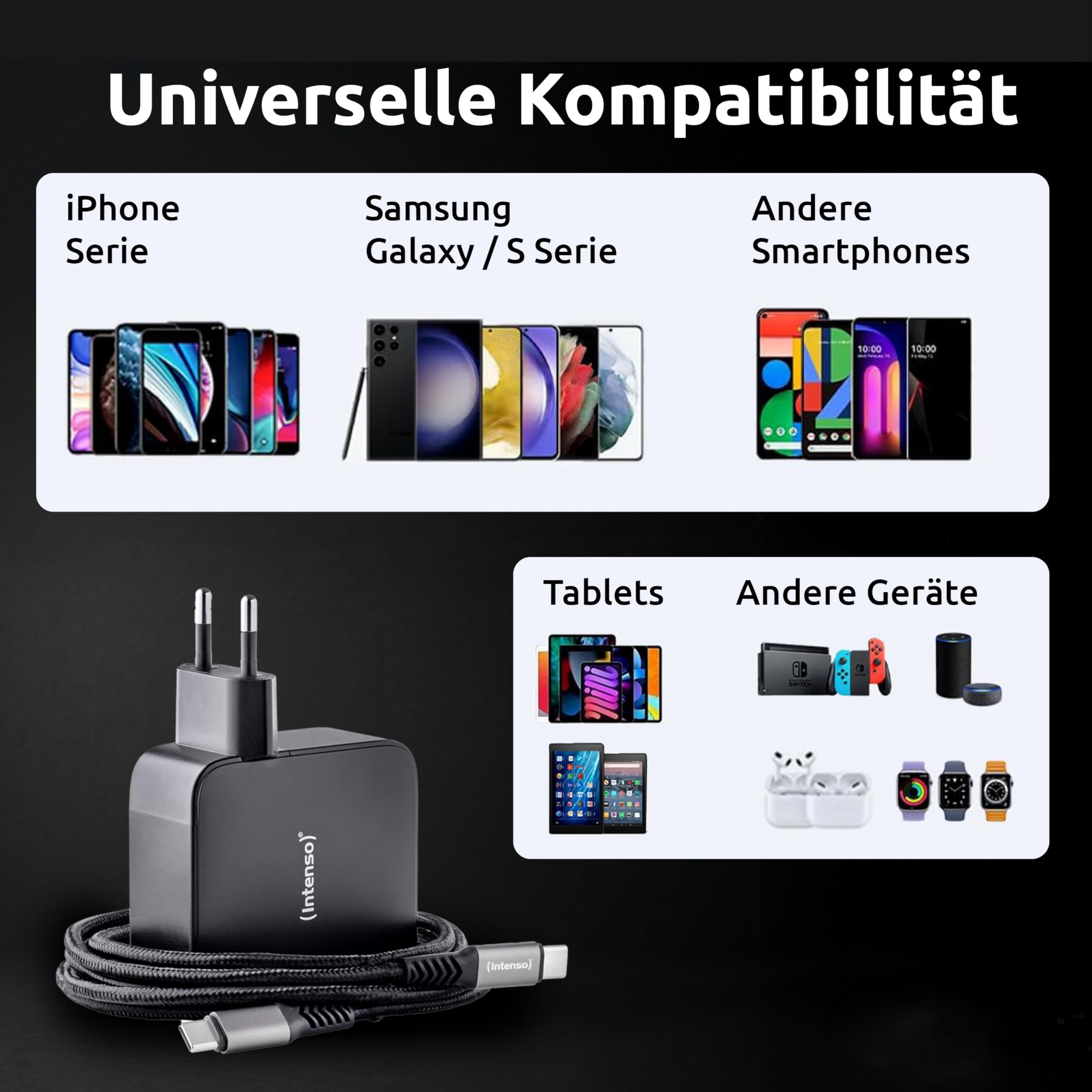 Intenso Power Adapter W140A3C GaN + C520C Kabel – Bild 3