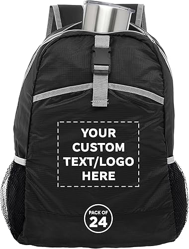 DISCOUNT PROMOS Mochilas plegables de viaje ligeras - Bolsa funcional, - Personalizado - Negro, Mochilas Tradicionales