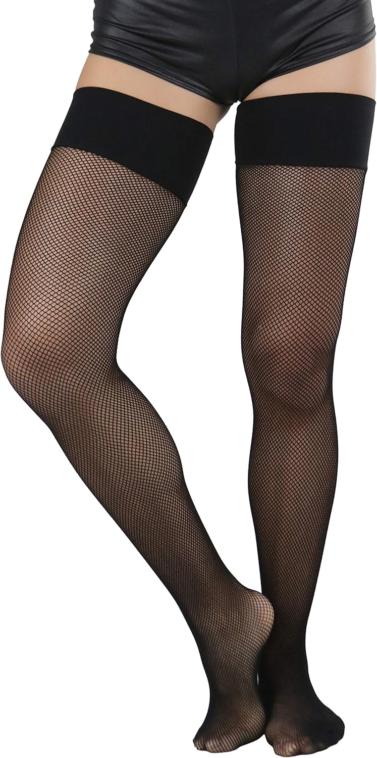 ToBeInStyle Womens Classic and Chic Micro Mesh Net Thigh High Stockings