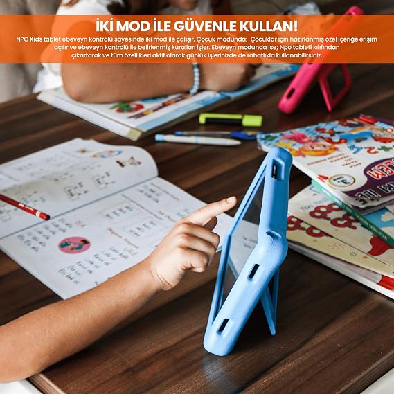 NPO 8 IPS Ekran Android 13.0 A133P 1.8GHz Antişok Çocuk Tableti, Kids Tablet (4GB RAM - 64 GB Kapasite, Pembe, 8 İnç)