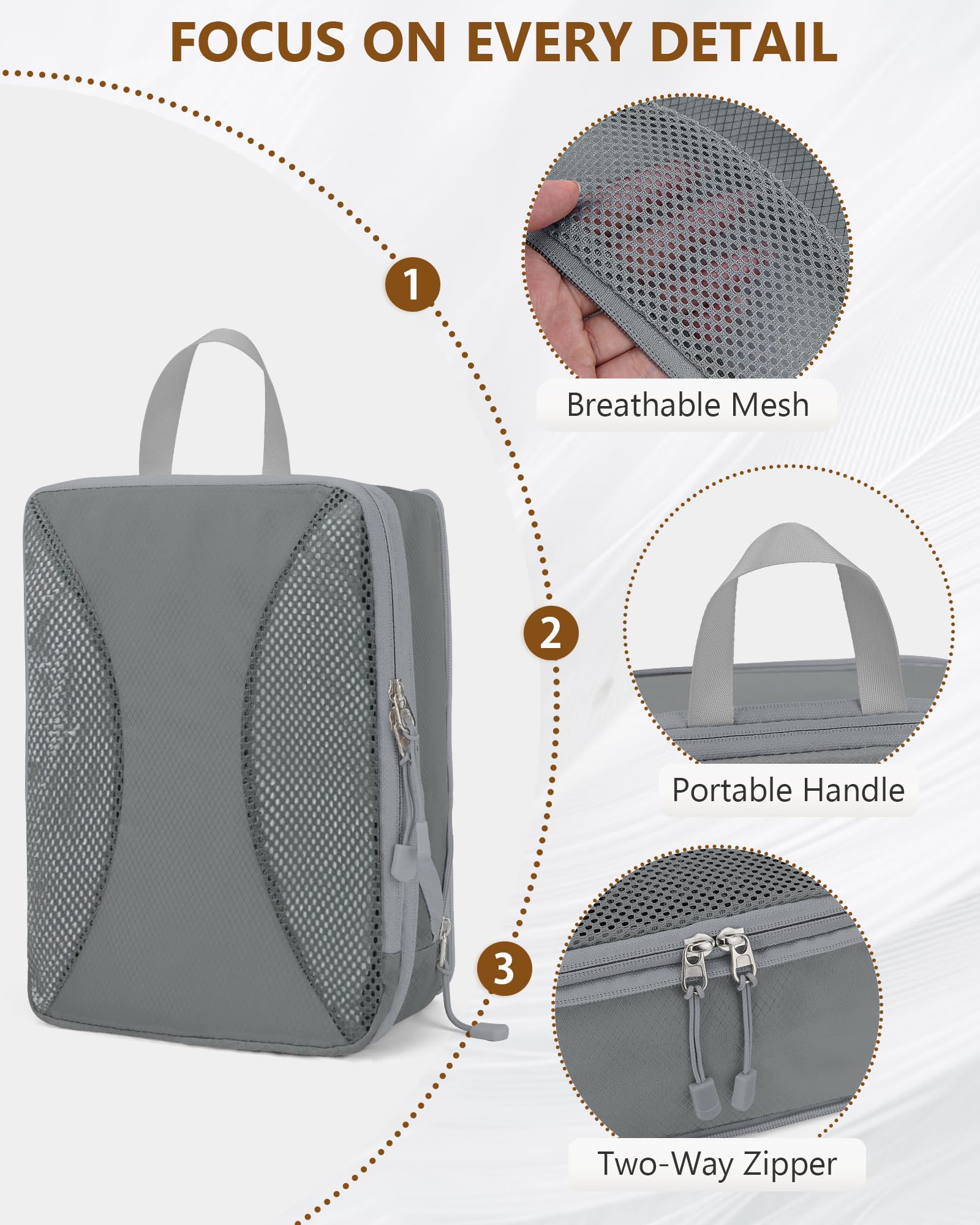 Set Di 8 Cubi Di Compressione Per L'imballaggio Da Viaggio, Per Riporre I Bagagli E Organizzare Borse Da Viaggio Ultraleggere P15997670
