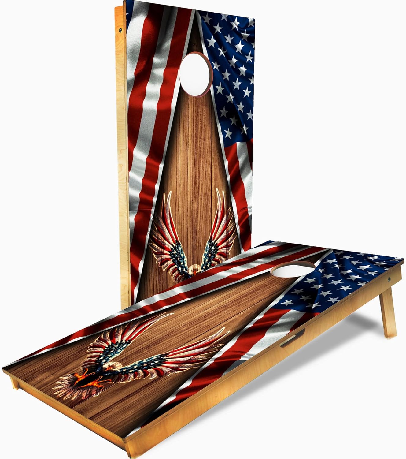 PRO Cornhole Boards, Impact Brace & Handle Cornhole Boards- 10+ Designs Cornhole Set - Handemade in USA, Tournament 2x4 Regulation Premium Baltic Birch Boards for Bean Bag toss, and Tournaments