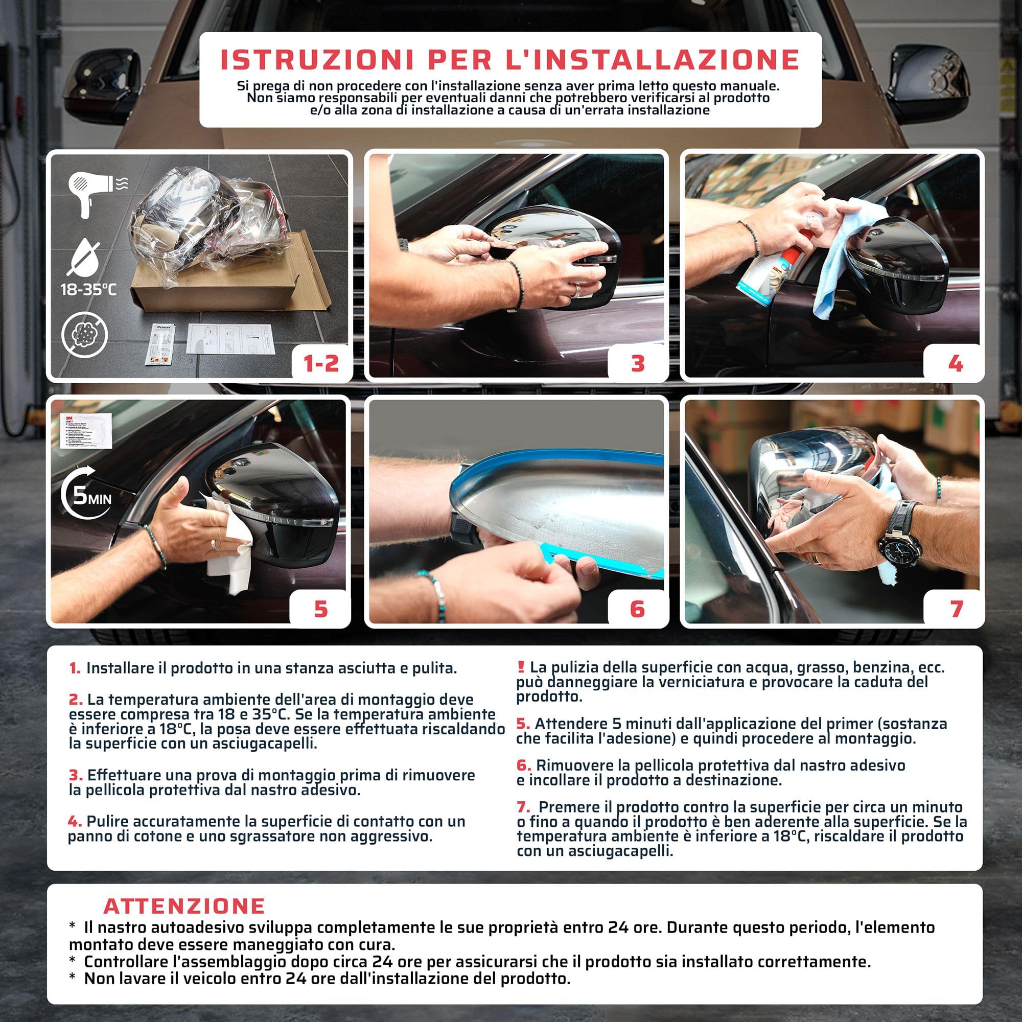 CHROMEMASTER | Calotta per Gli Specchietti Esterni Compatibile con Mercedes Vito W447 2014+ | Plastica ABS; Nero | Le Calotte Donano un Aspetto Unico All'auto e Proteggono dai Danni