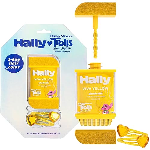 Miniatura 1 de Hally x Trolls Band Together  Color de cabello para niños de 1 día  Tinte para el cabello amarillo vivo  Sin desorden  Accesorios para el cabello de