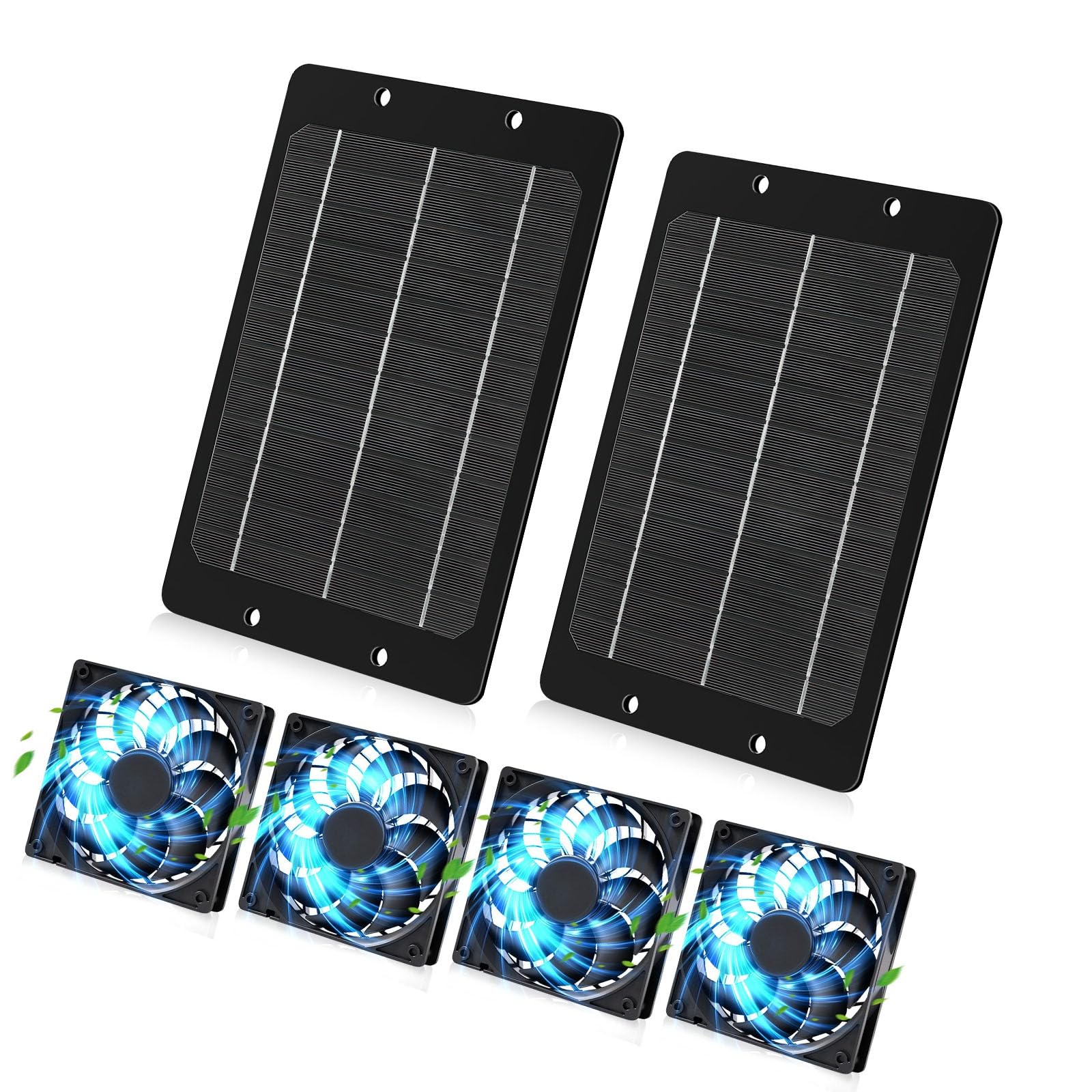 Zestaw wentylatorów solarnych z panelem do szklarni, kurnika, szopy na poddaszu, zasilany naturalnym światłem, cyrkulator powietrza, chłodzenie, przestrzeń dachowa, zestaw wydechowy, pilot