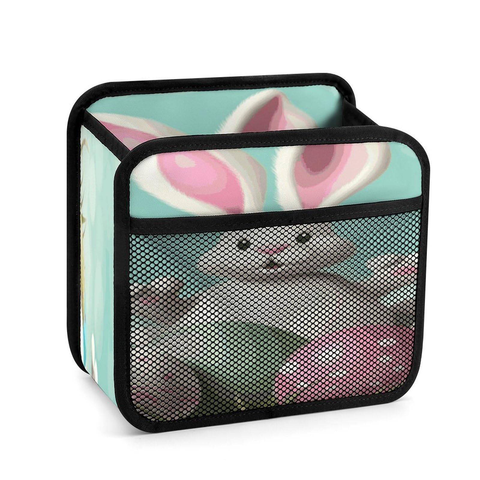 Btcowzrv Style Happy Easter Eggs Bunny Tail1 Car Seat Back Organizer, Pu Leather Hanging Backseat Car Organizer With Elastic Mesh Pocket, Storage Bag For Most Vehicles