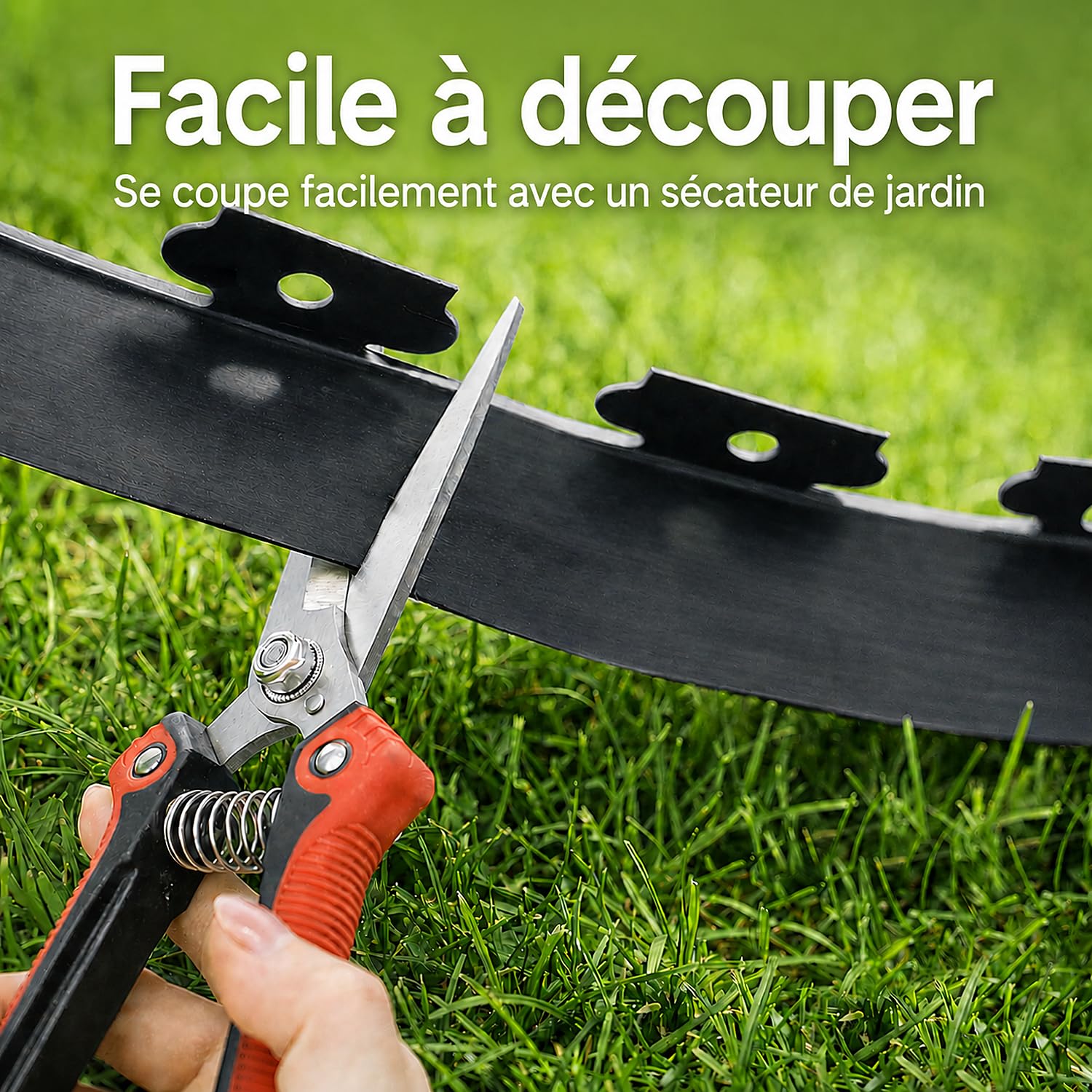 Bordure de Jardin 20 m x 5 cm, Bordure de Pelouse Flexible en PE avec 60 Piquets, Bordure à Planter sans Creuser, Découpable, pour Massifs, Allées, Gravier et Jardin