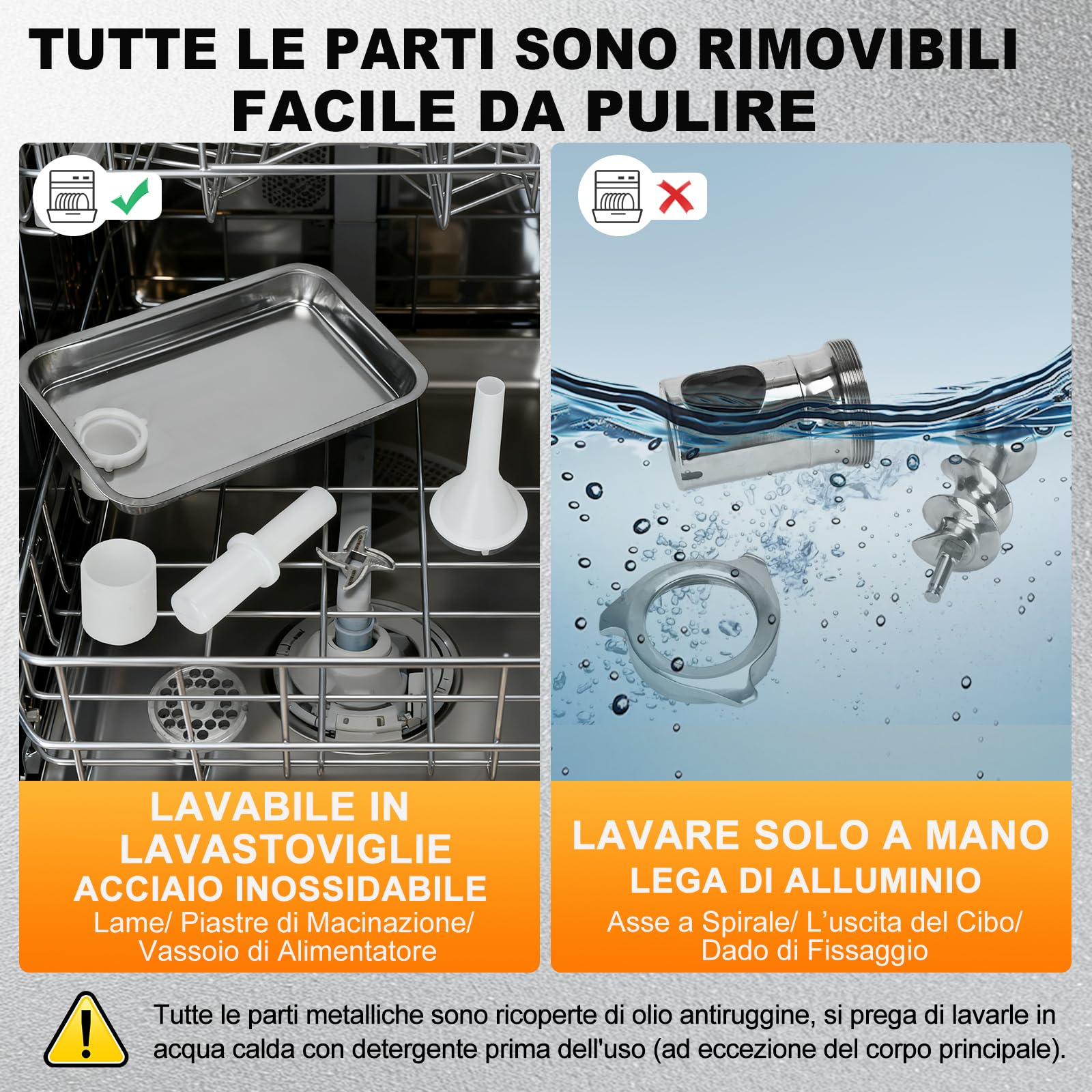 Anatole Tritacarne Elettrico Professionale 950W Acciaio Inossidabile