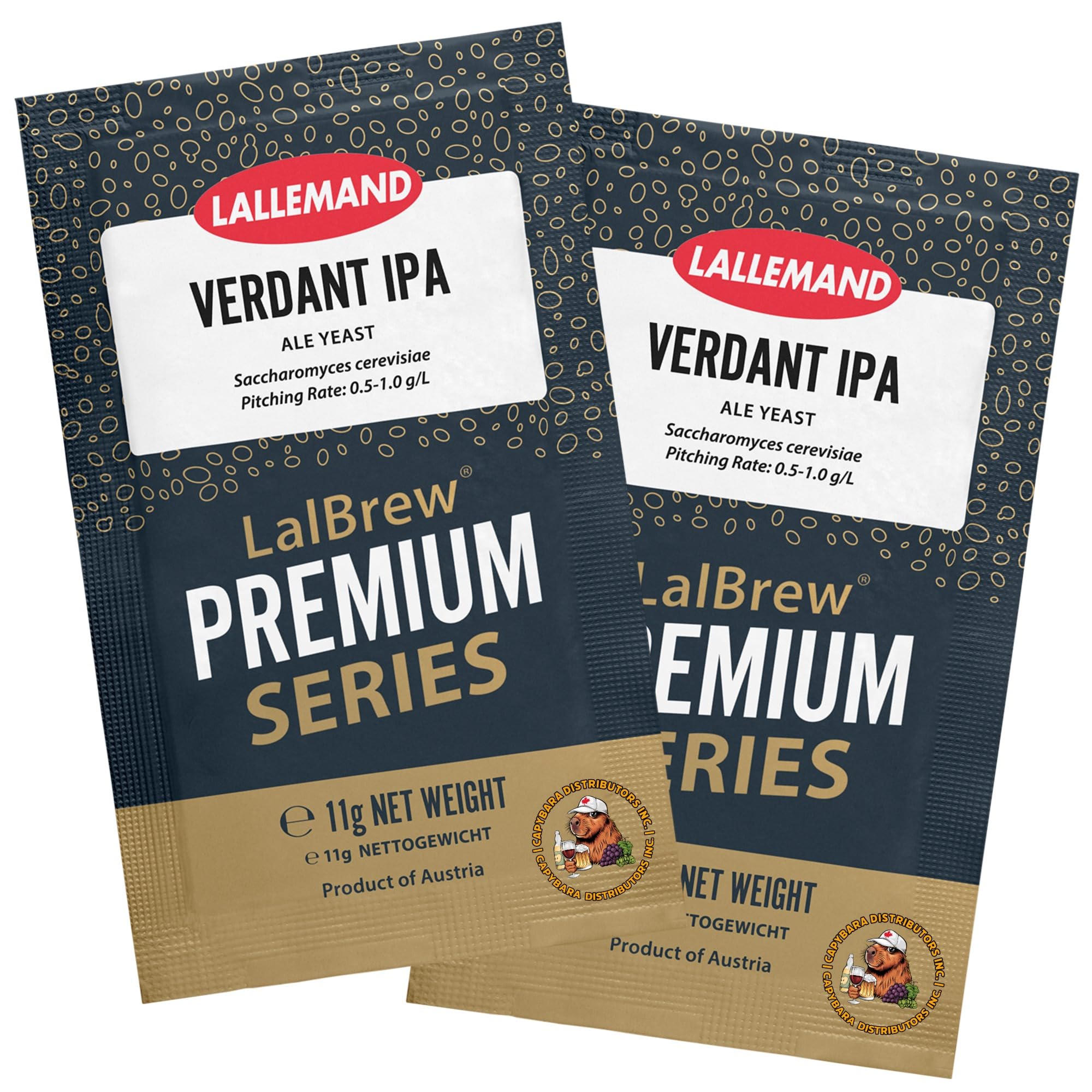 LalBrew Verdant IPA Brewing Yeast (2 Pack) - Make Beer at Home - 11 g Sachets - Saccharomyces cerevisiae - Sold by CAPYBARA Distributors Inc.