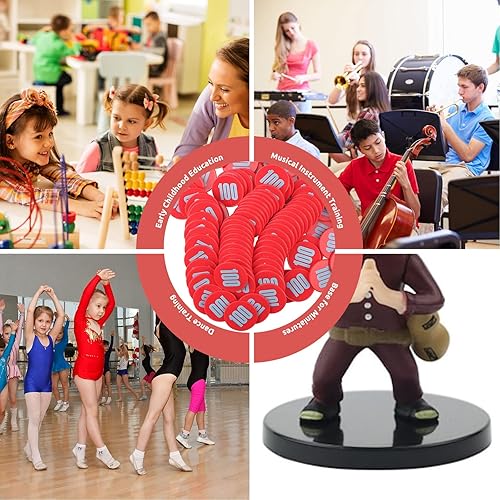 Vista 16 de Juego de 100 fichas de póquer – Monedas circulares de plástico de 1.58 pulgadas para juegos y contar, 0.16 oz cada una, accesorios perfectos