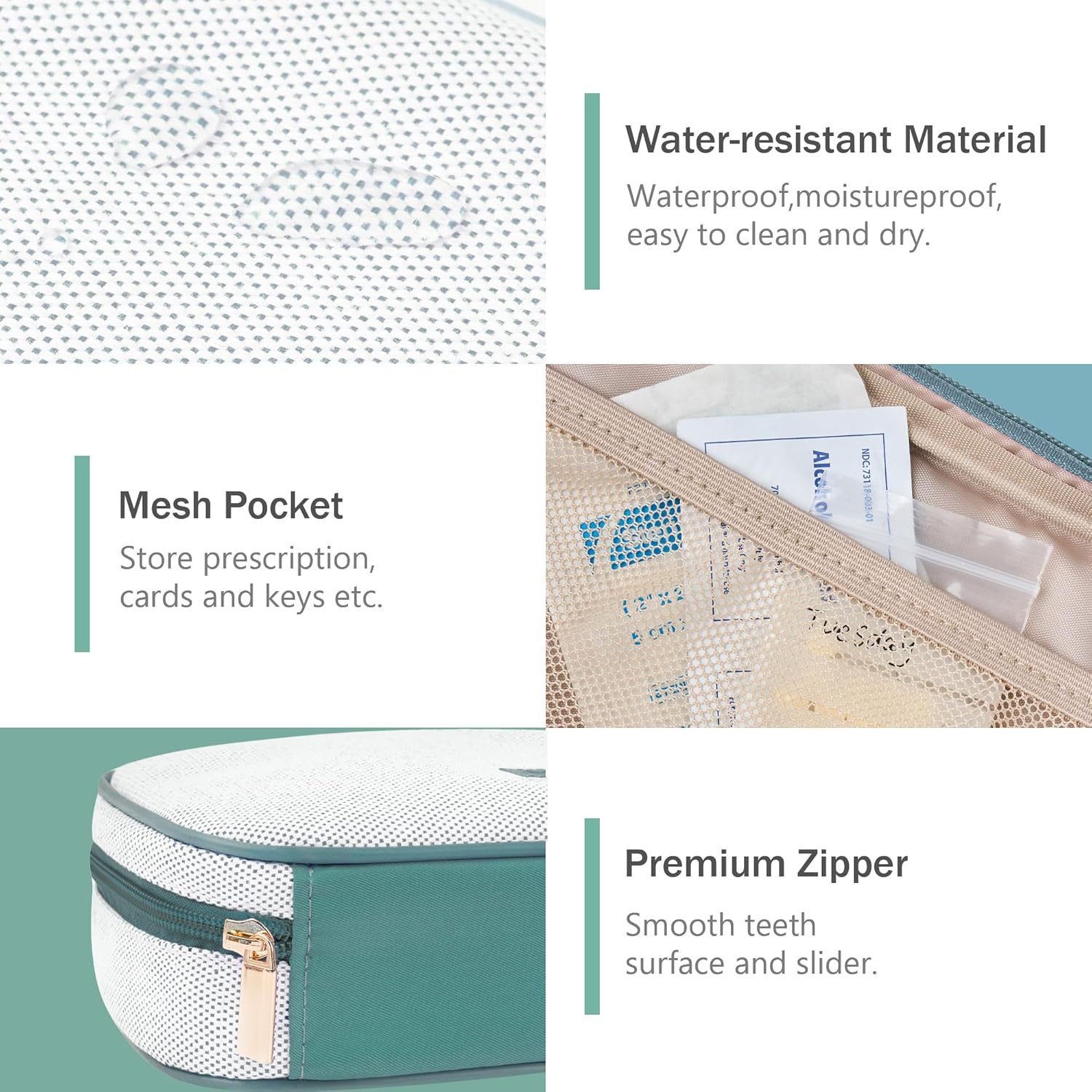 Weekly Travel Pill Organizer Pill Case for Purse with Removable 7 Day Pill Box Holder,Cute Medication Organizer Pill Container for Medicine, Vitamin, Fish Oils,Supplement (Teal, Small) - Image 6