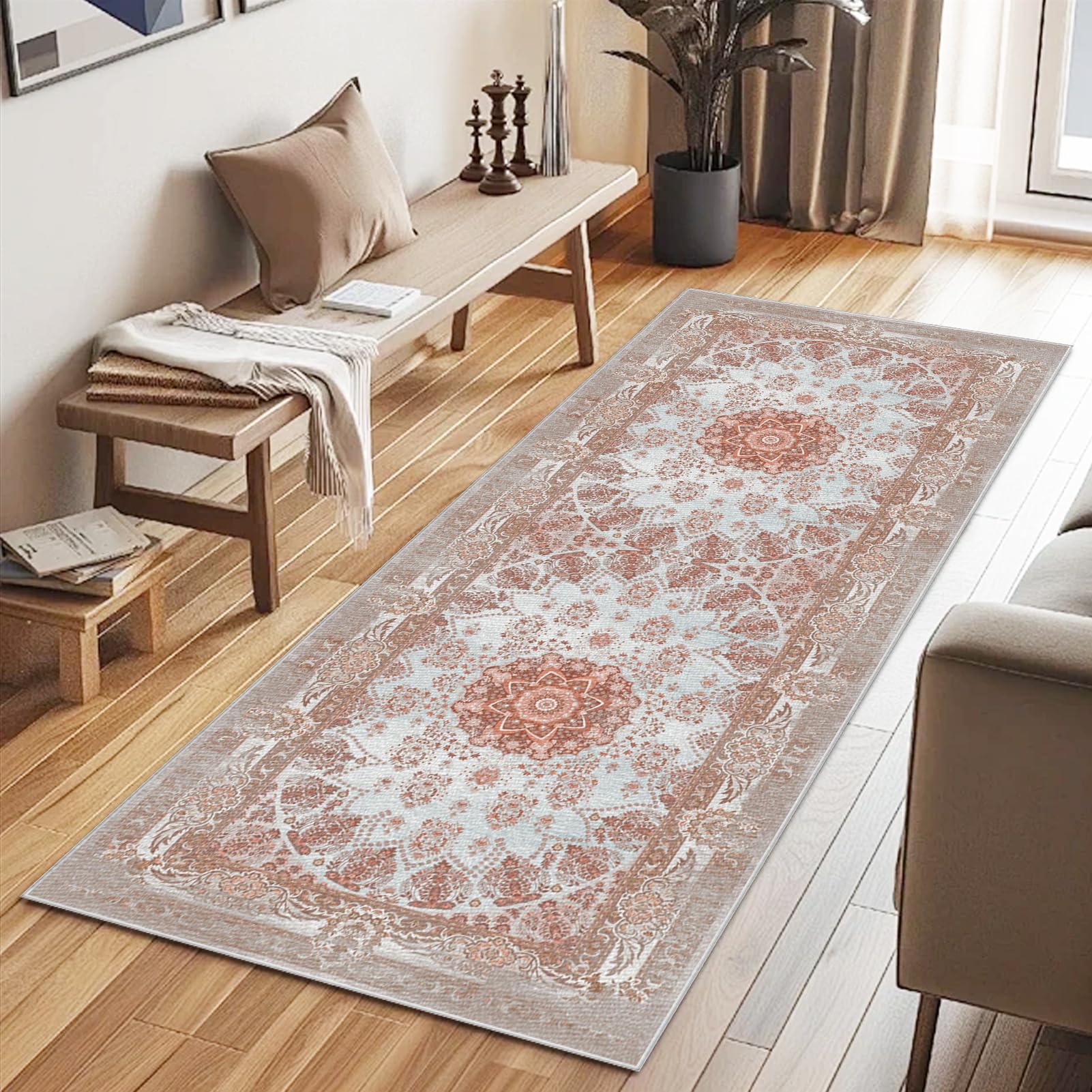 Dywan chodnik do przedpokoju kuchennego antypoślizgowy zmywalny 65 x 180 cm dywanik kuchenny dywanik wejściowy do wnętrza chodnik chodnik do kuchni dywan salon krótkie futro dywan sypialnia