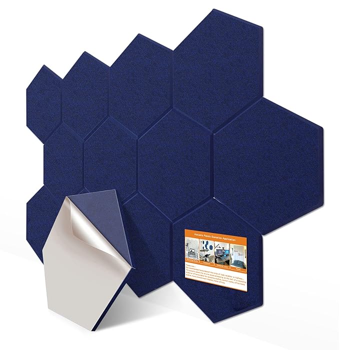 Buy DEKIRU 12 Pack Self adhesive Hexagon Acoustic Panels Sound Proof