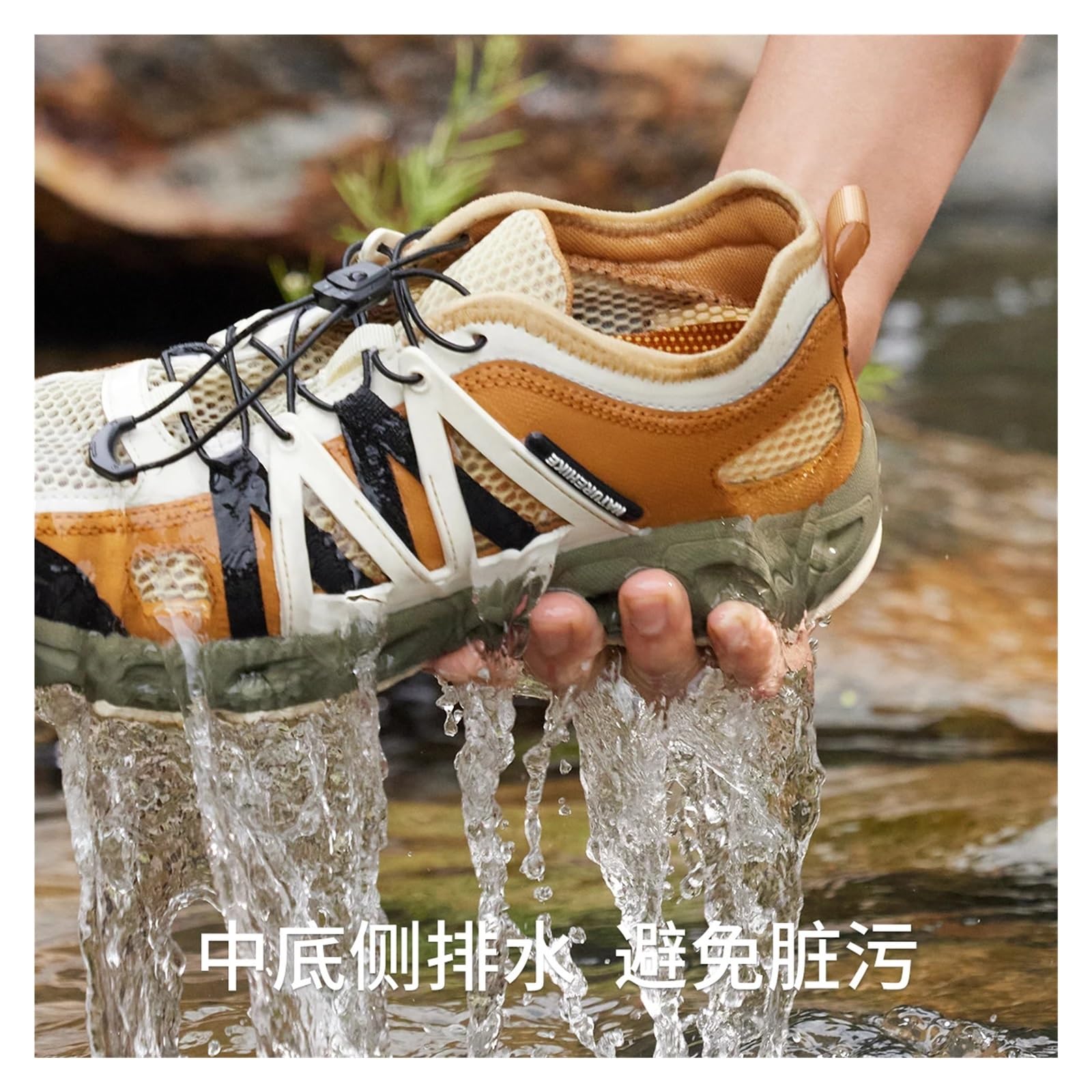 Scarpe da Trekking Traspiranti e ad Asciugatura Rapida, da Spiaggia e da Esterno, con Patchwork Bicolore(Green,43)