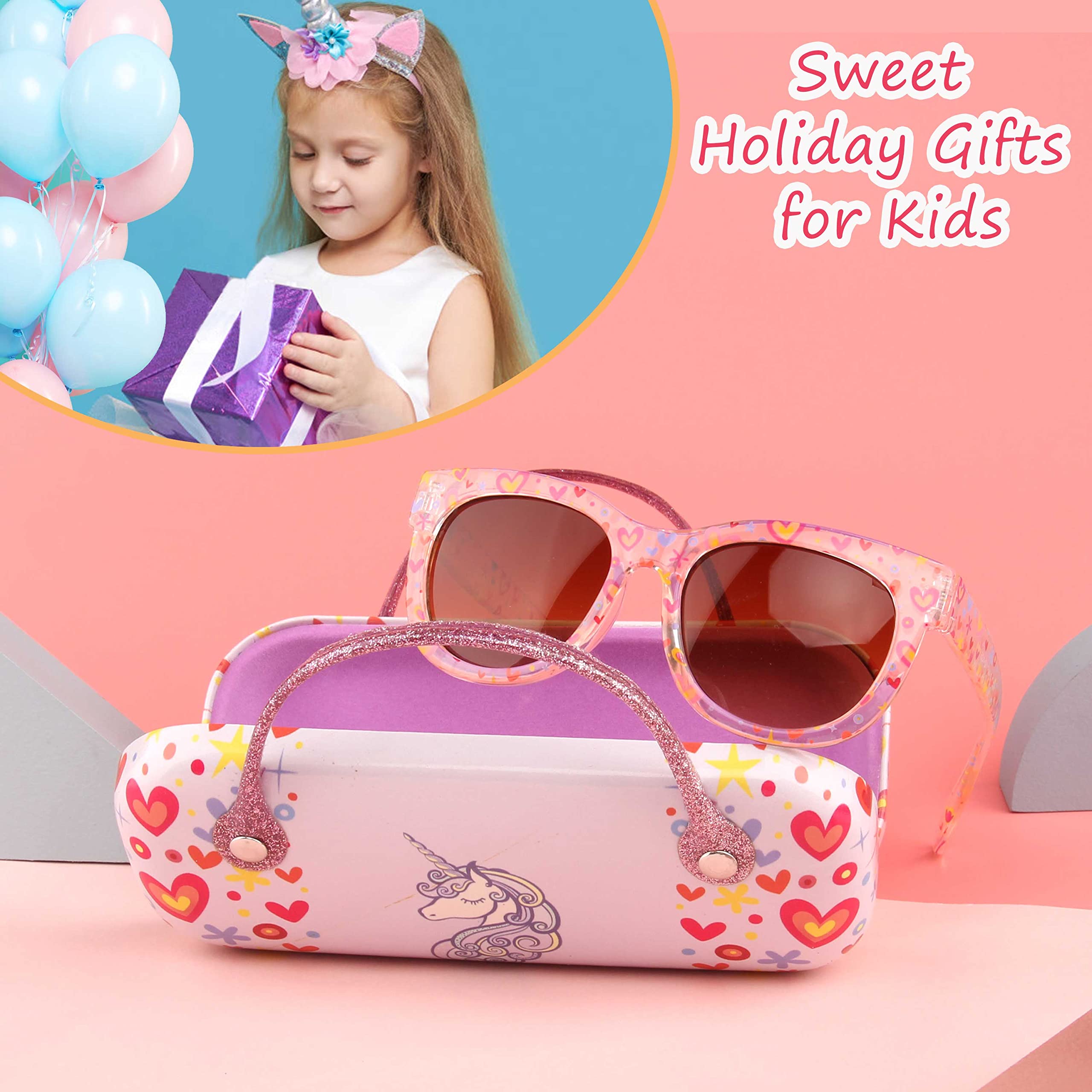KENBO Gafas de sol para niñas con protección UV para niños pequeños