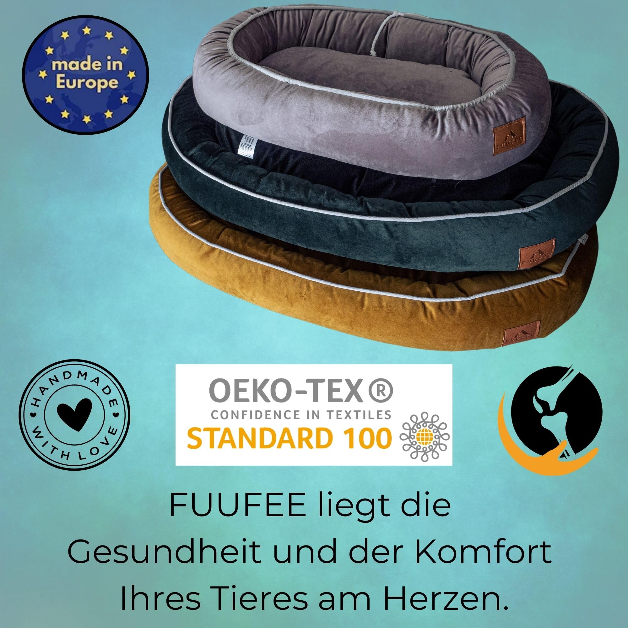 Hundebett, Hundekorb, Hundesofa, Hundeliege, Hundebett mittelgroße Hunde, Hundezubehör, hundebett orthopädisch, Hundebetten 95 x 65 cm