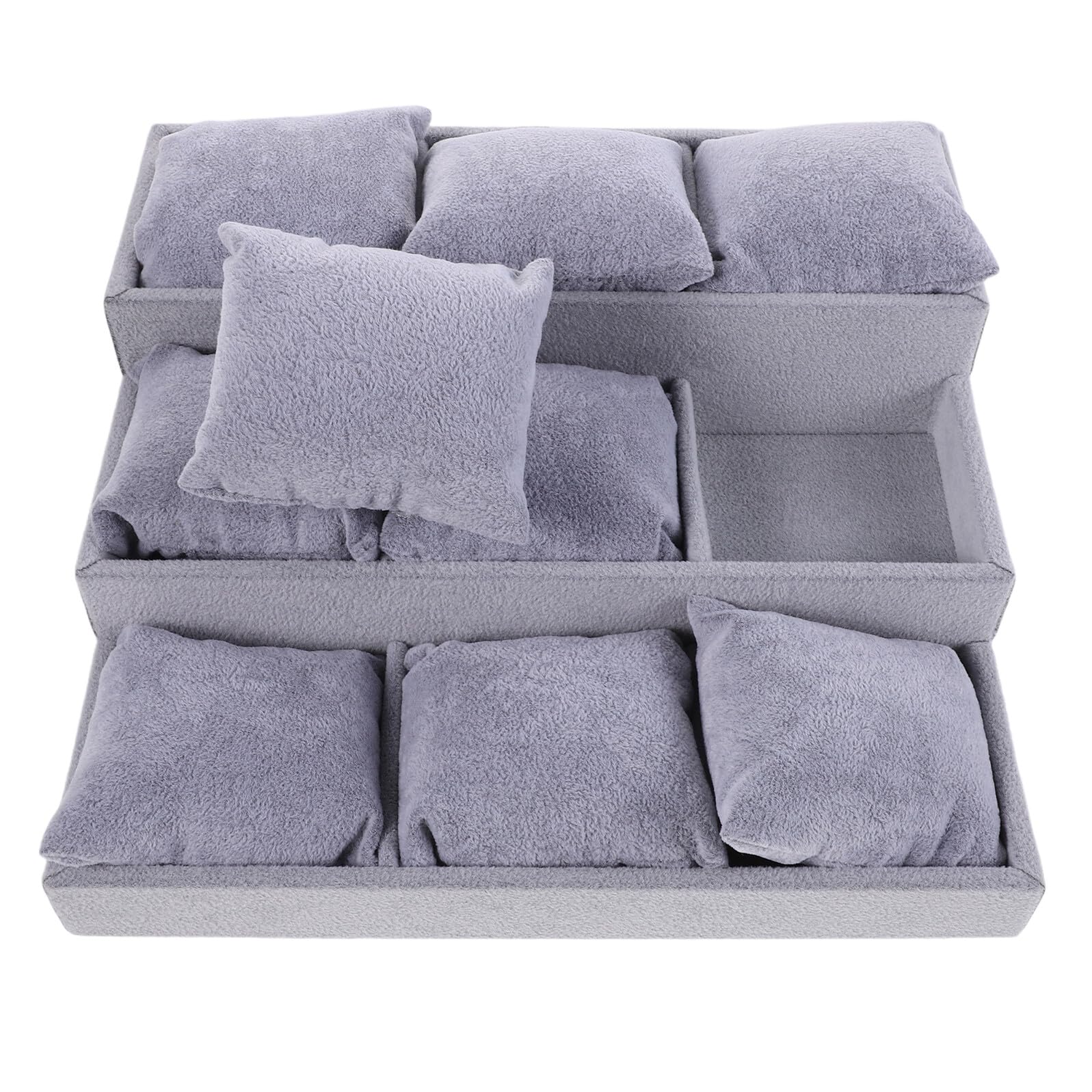 COLLBATH Plateau à Bijoux et Montres 3 Niveaux 9 Compartiments en Bois