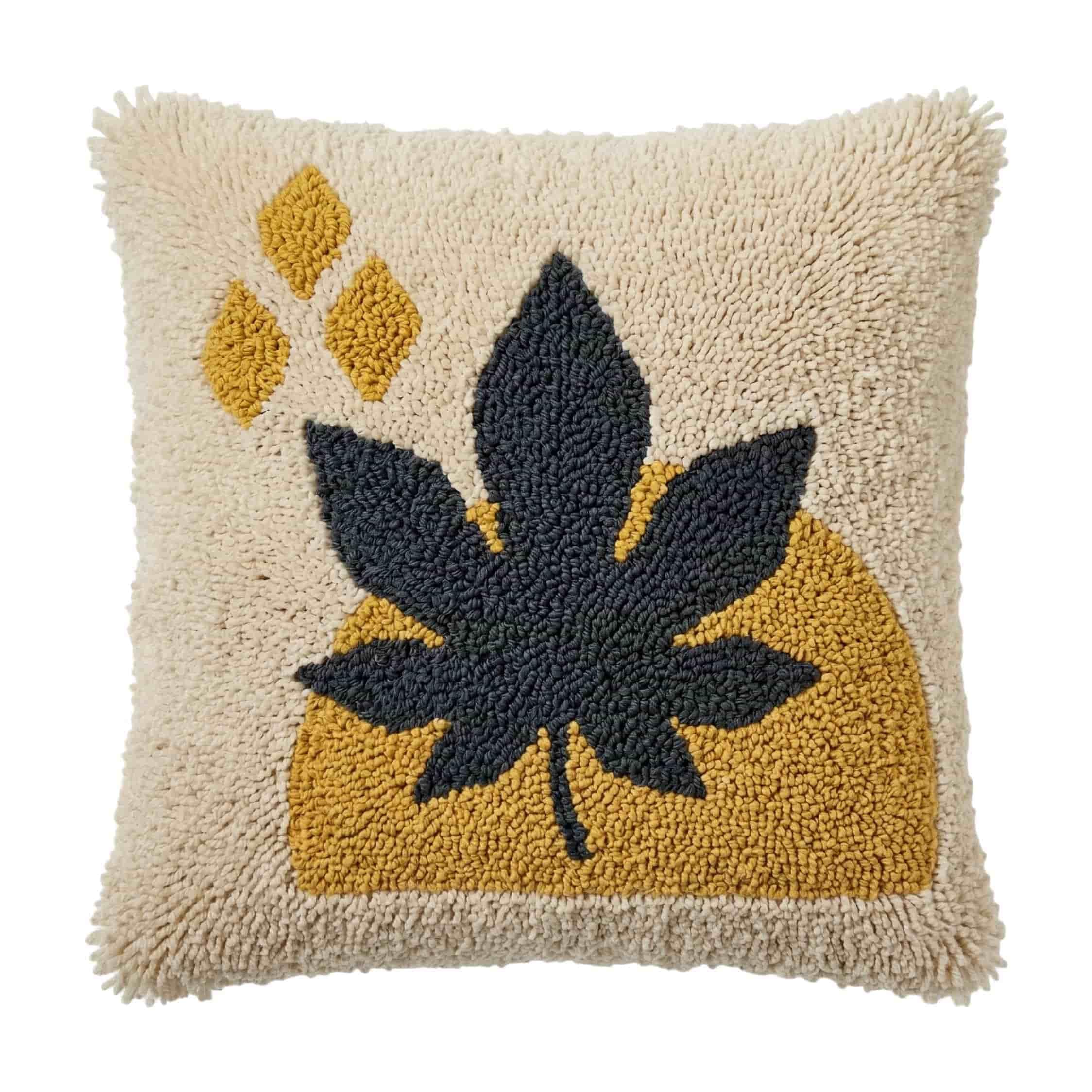 Axiangzik F Latch Hook Diy Pillow Kit,Botanical Cushion Cover 43X43cm