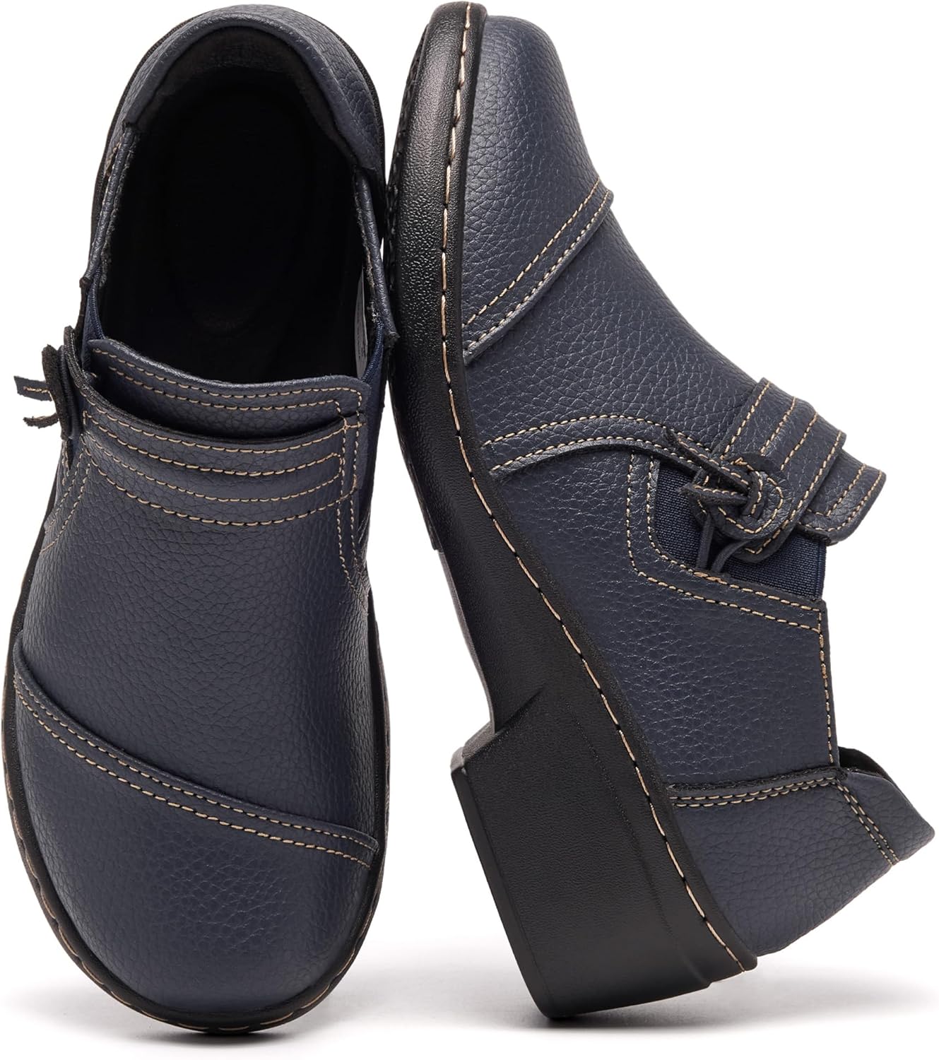 Womens Loafers, Leather Slip On Business Casual Dress Shoes with Wide Width Comfortable Lightweight Orthopedic Shoes for Office Work - Image 6