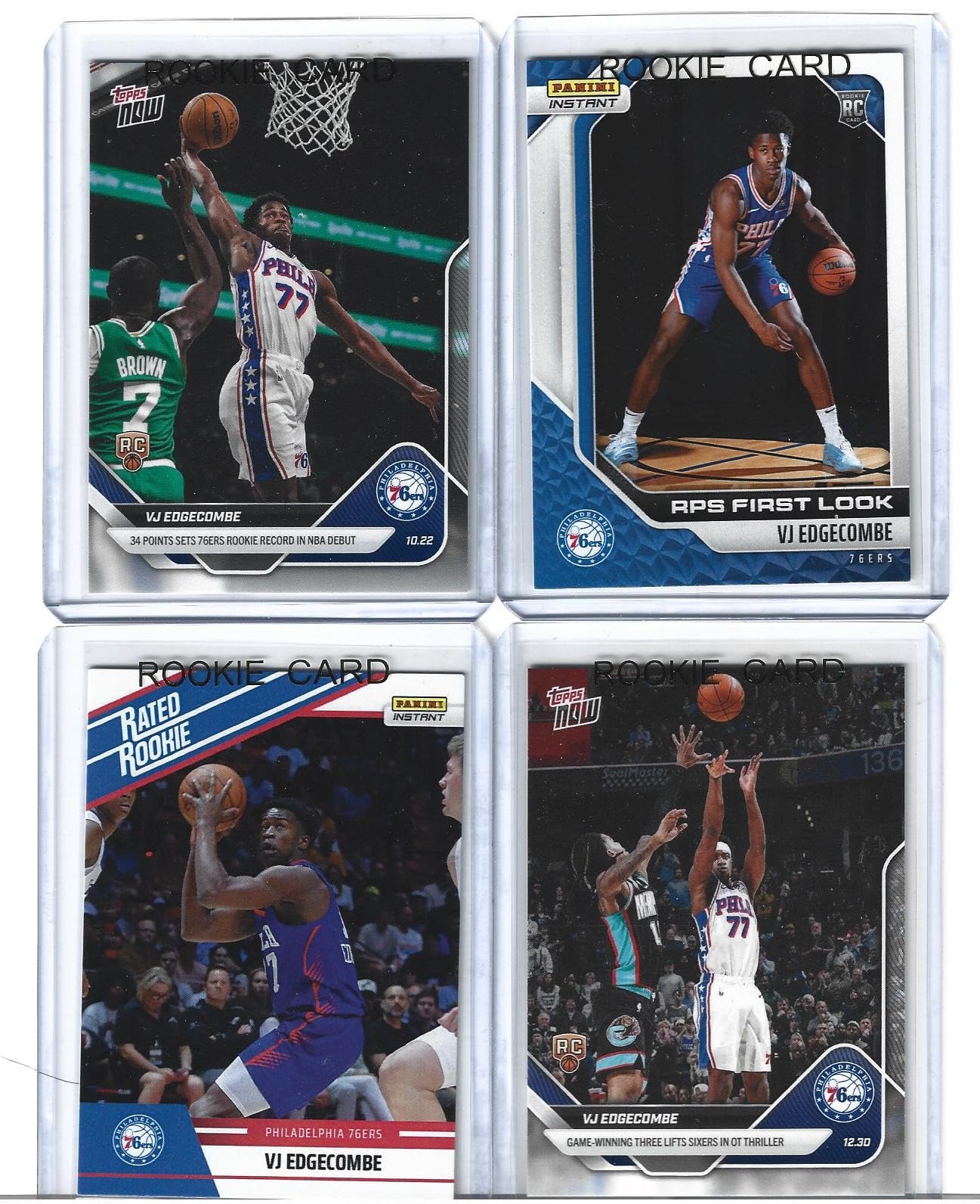 Amazon.com: 2025 Vj Edgecombe 4 Card Basketball Rookie Lot 76ers 