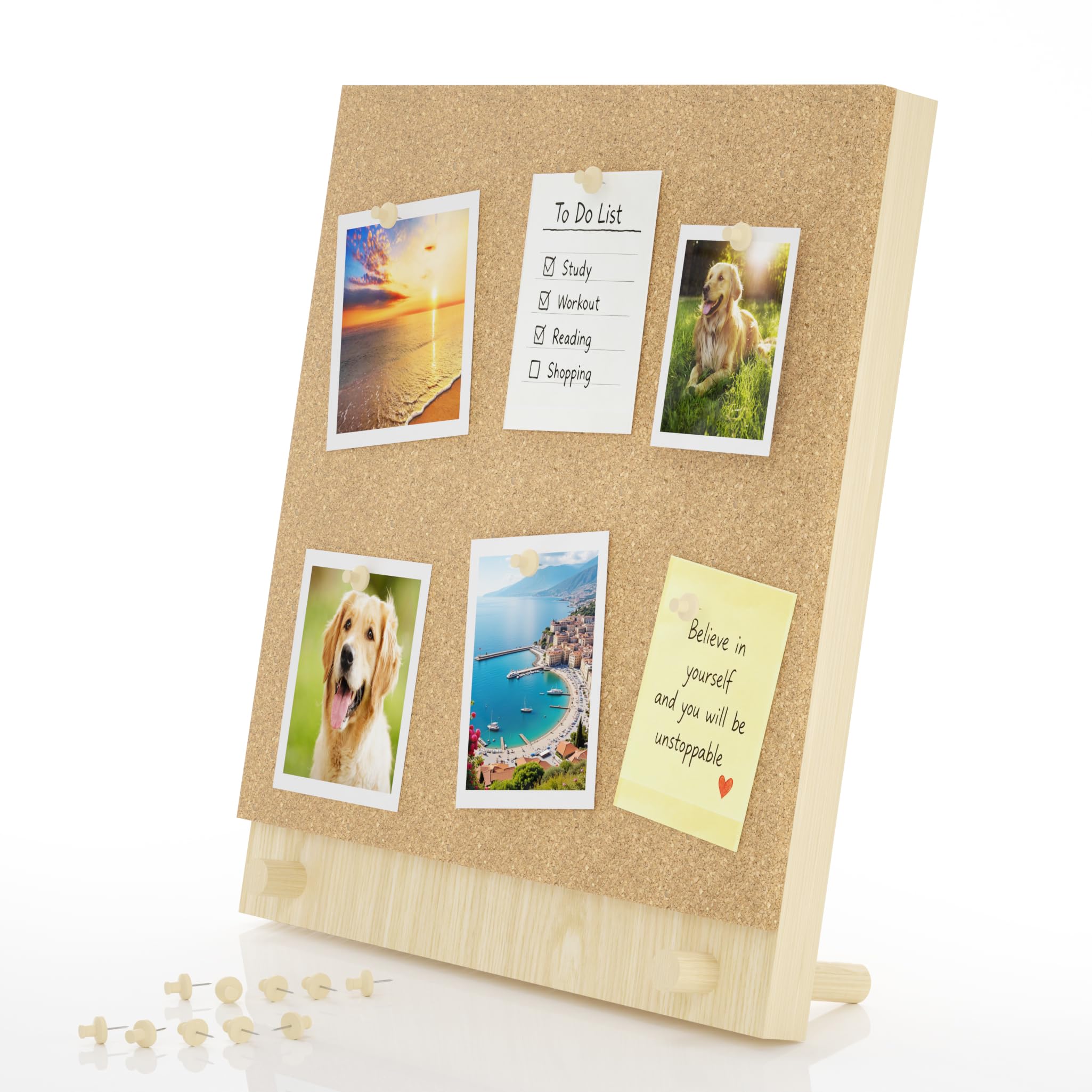Trycooling Wood Frame Bulletin Board, Cork Board, Wood, Large