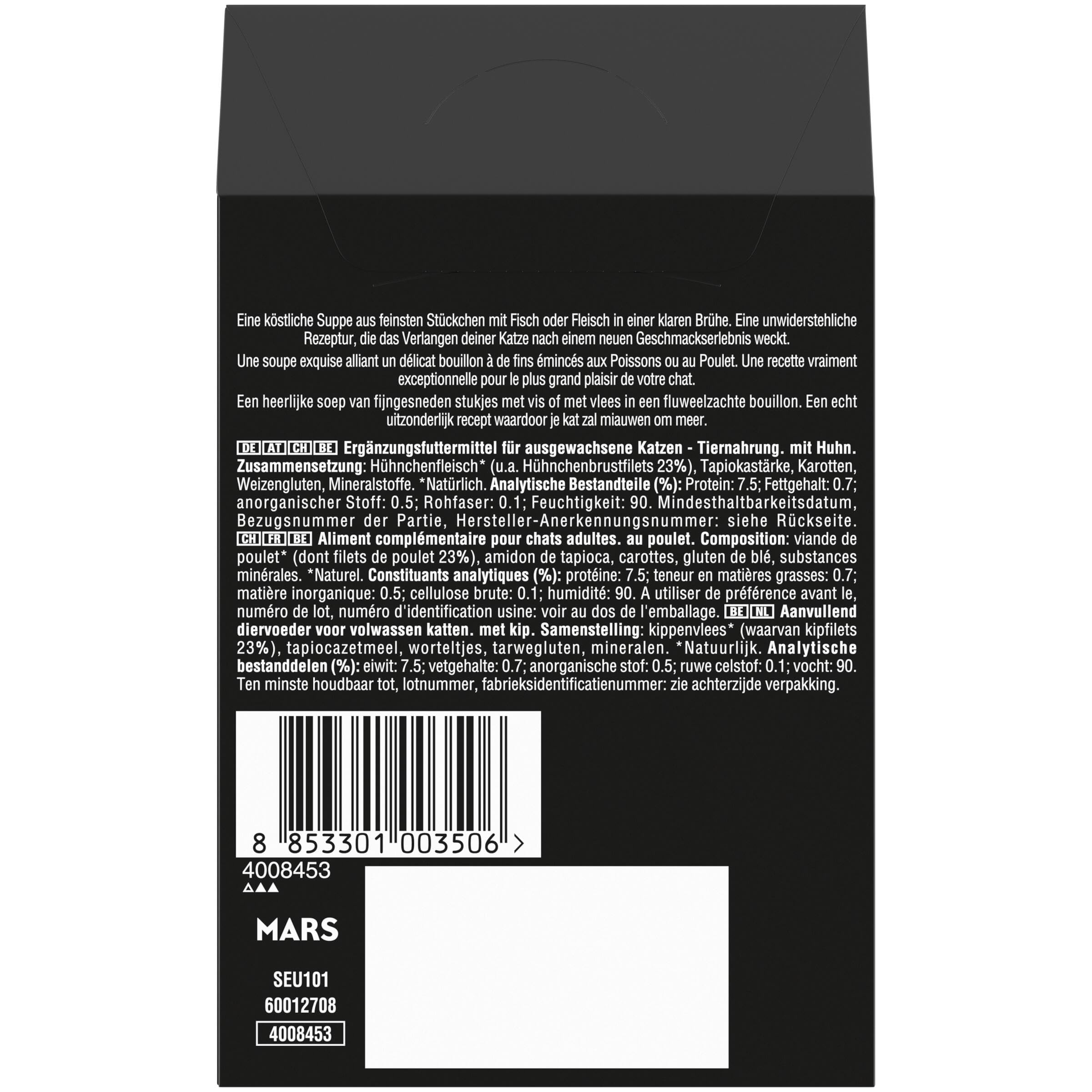 SHEBA Soupe Sachet de Nourriture Humide pour Chat Adulte au Poulet, Pack de 40 (10 x 4 x 40 g)