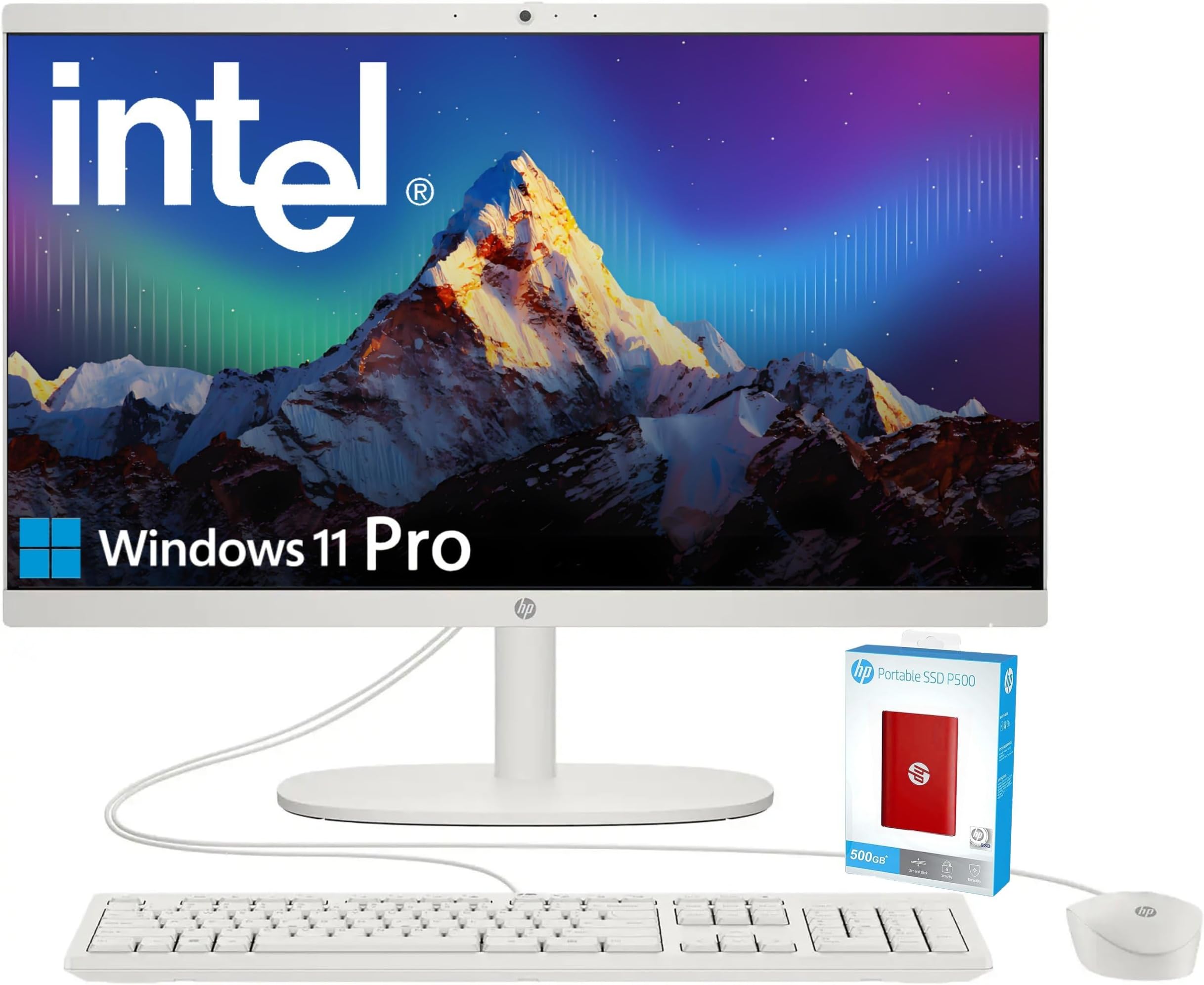 2025 22" FHD All-in-One Desktop Computer • The New Version for Everyday Use • Latest 13th Gen Intel Quad-Core CPU • 32GB DDR5 • 640GB Storage • HDMI • Type-C • Wi-Fi • HD Webcam • Win11 Pro